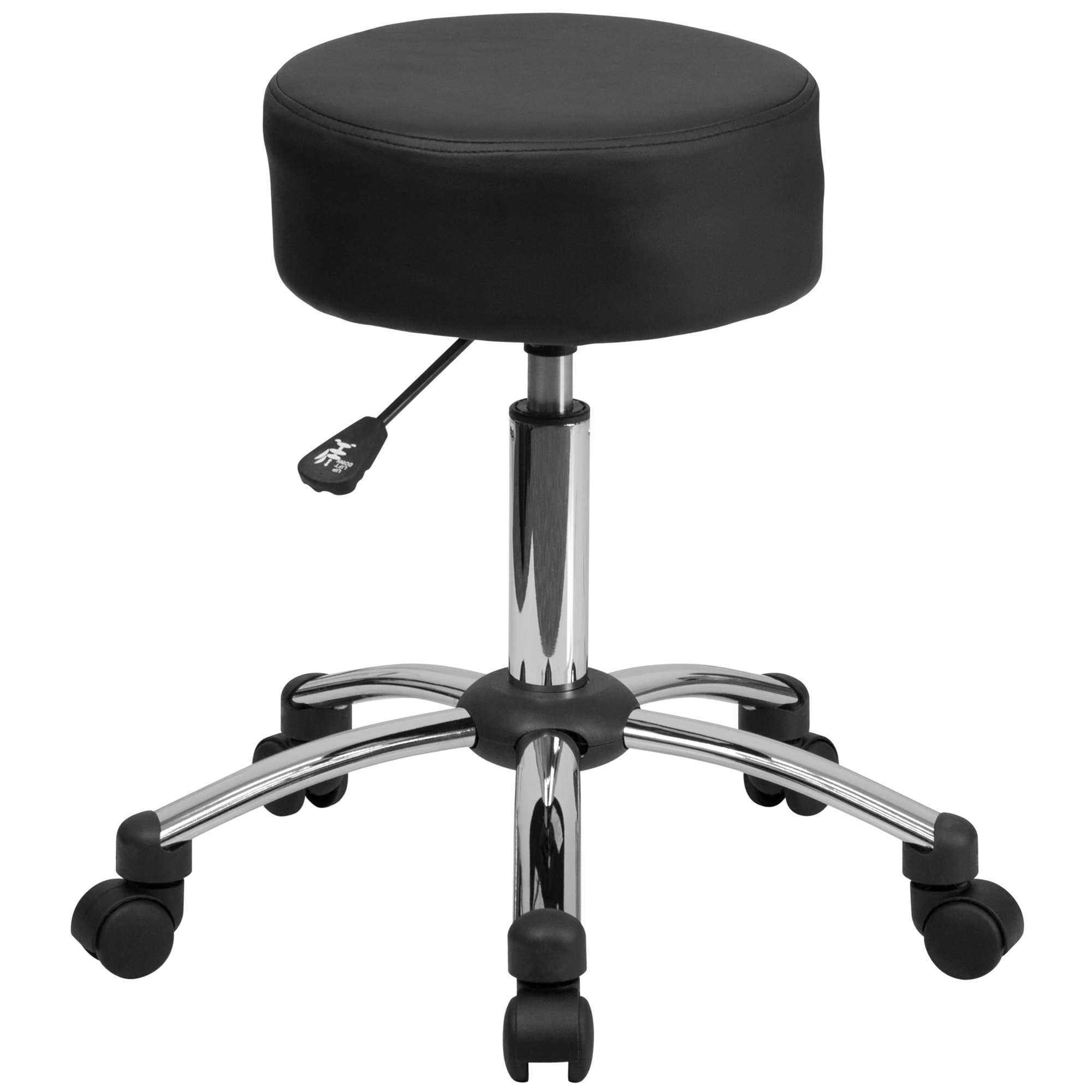 Flash Furniture, Backless Black Ergonomic Stool With Chrome Base, Primary Color Black, Included (qty.) 1, Model BT1911