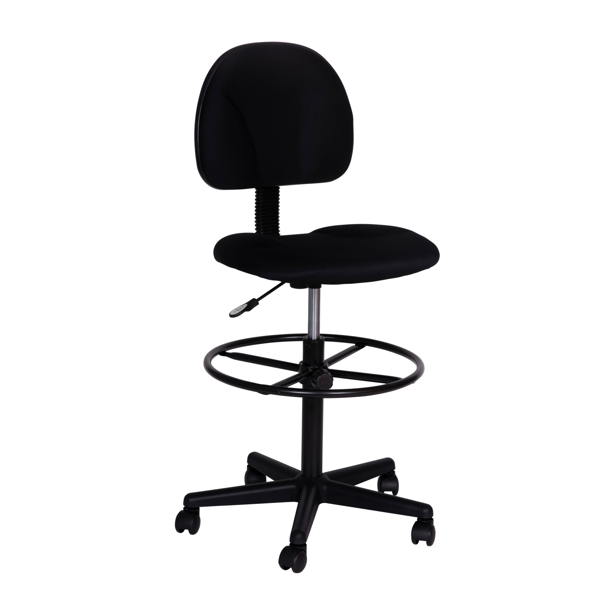 Flash Furniture, Black Fabric Swivel Drafting Chair, Primary Color Black, Included (qty.) 1, Model BT659BKSOLID