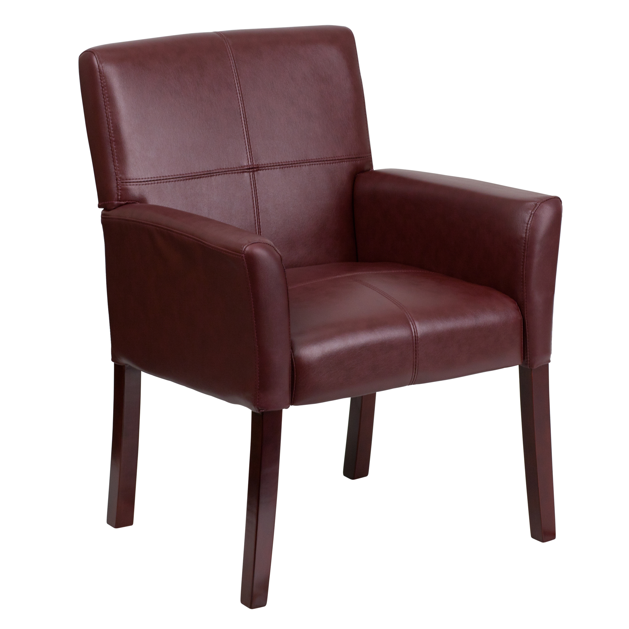Flash Furniture, Burgundy LeatherSoft Side Chair with Mahogany Legs, Primary Color Burgundy, Included (qty.) 1, Model BT353BGLEA