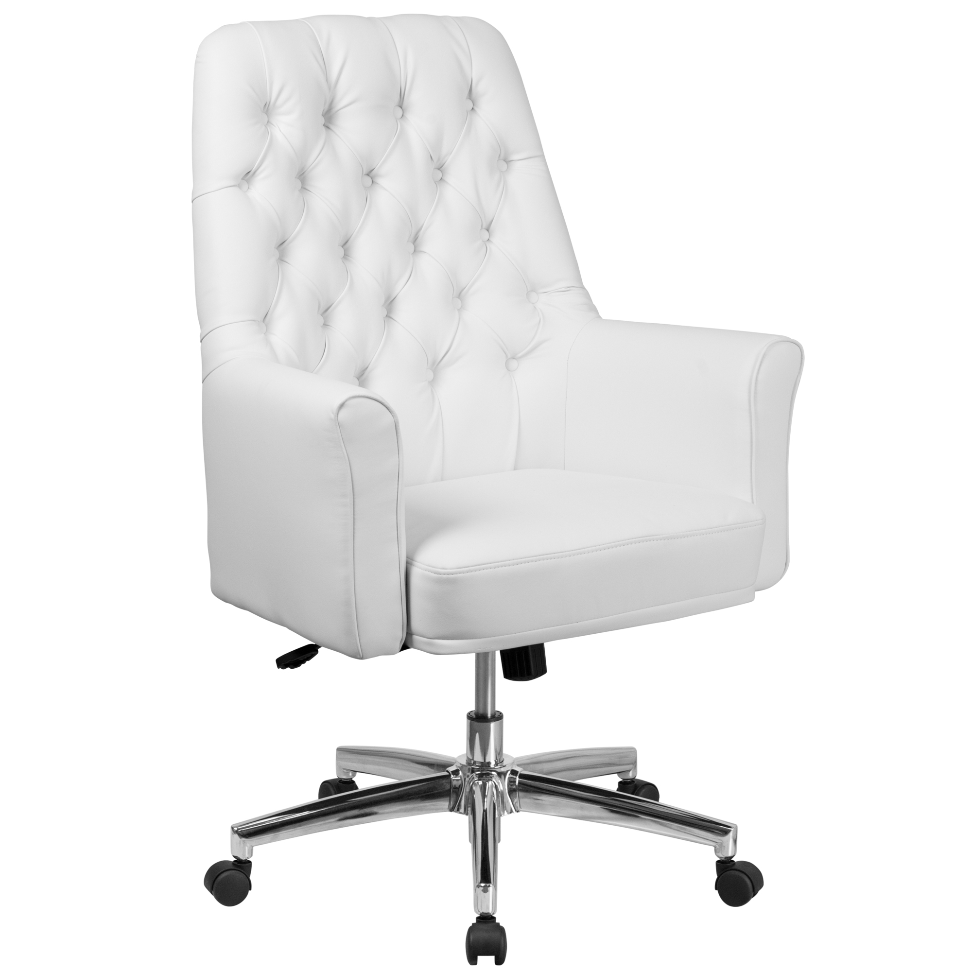 Flash Furniture, Mid-Back Tufted White Office Chair with Arms, Primary Color White, Included (qty.) 1, Model BT444MIDWH