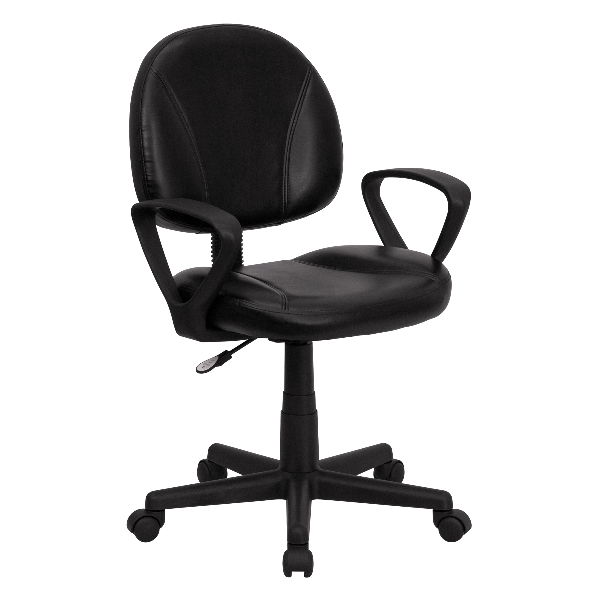 Flash Furniture, Mid-Back Black LeatherSoft Office Chair with Arms, Primary Color Black, Included (qty.) 1, Model BT688BKA