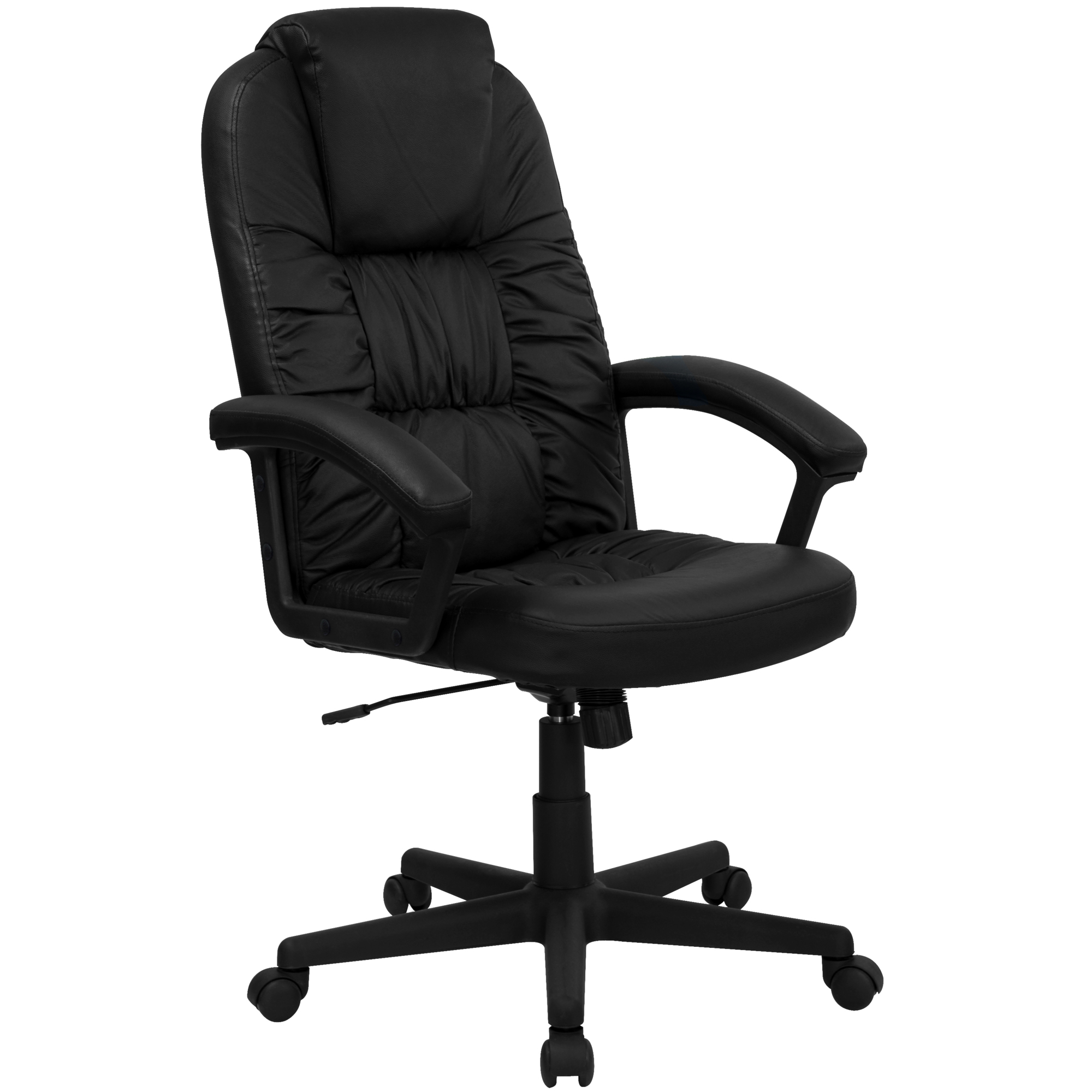 Flash Furniture, High Back Black Soft Ripple LeatherSoft Chair, Primary Color Black, Included (qty.) 1, Model BT983BK