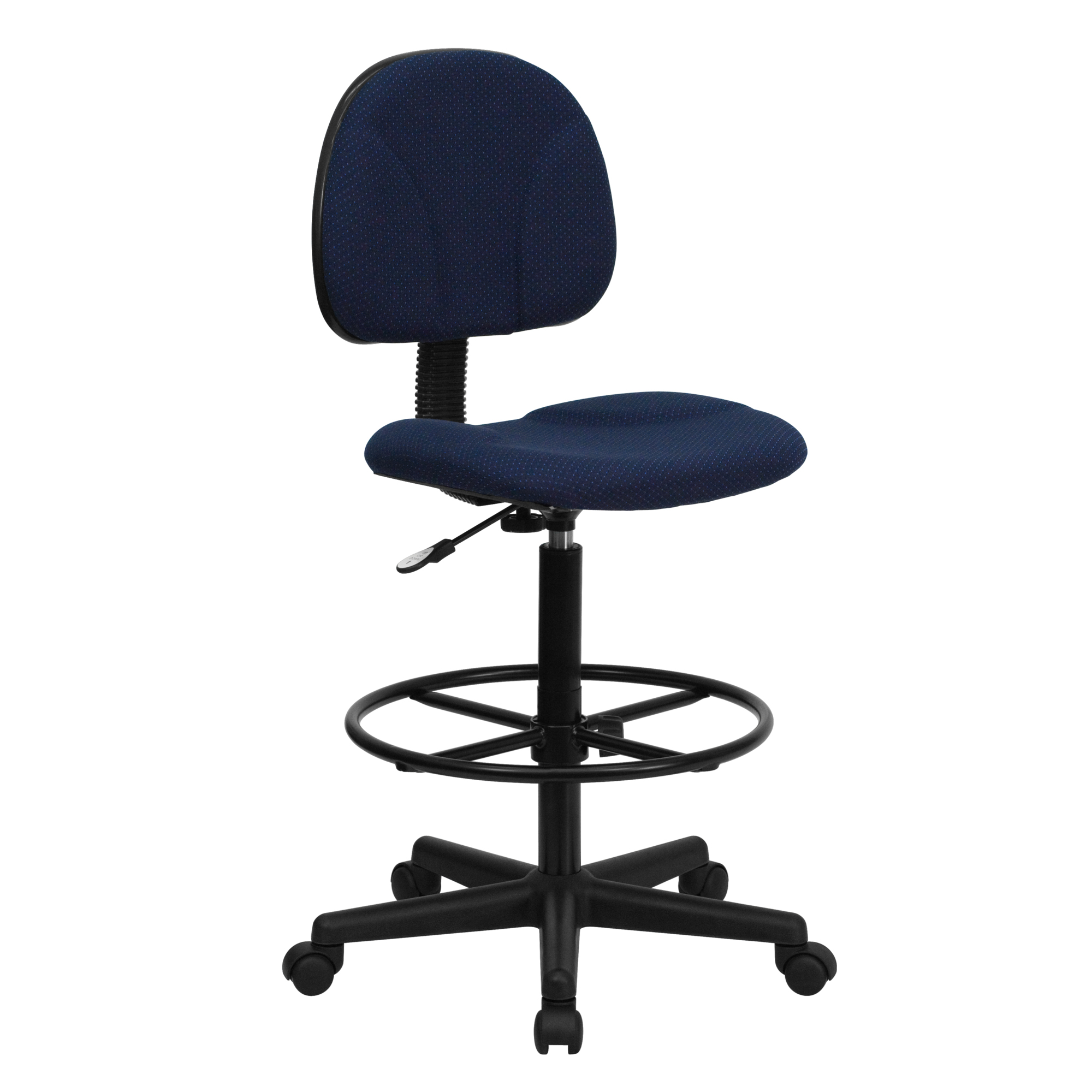 Flash Furniture, Navy Blue Patterned Fabric Drafting Chair - Office, Primary Color Blue, Included (qty.) 1, Model BT659NVY
