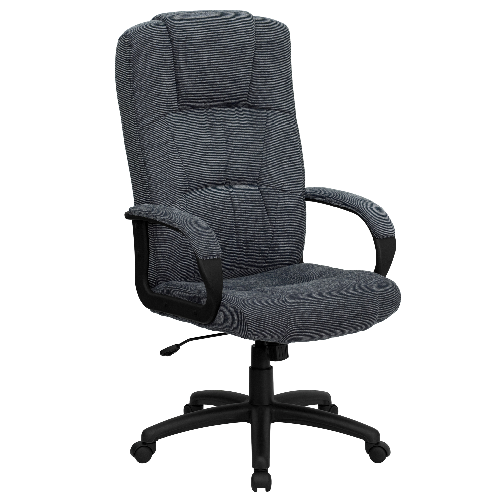 Flash Furniture, High Back Gray Fabric Swivel Office Chair w/ Arms, Primary Color Gray, Included (qty.) 1, Model BT9022BK