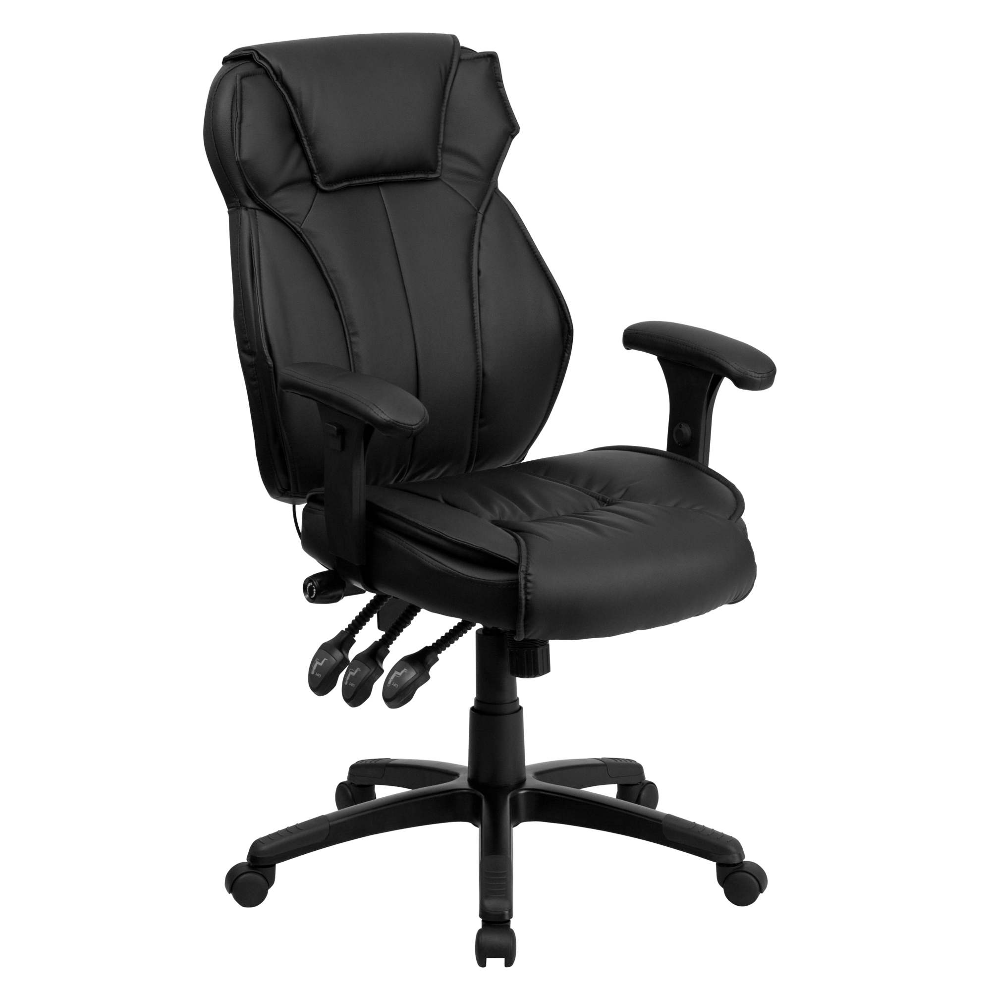 Flash Furniture, High Back Black LeatherSoft Multifunction Chair, Primary Color Black, Included (qty.) 1, Model BT9835H