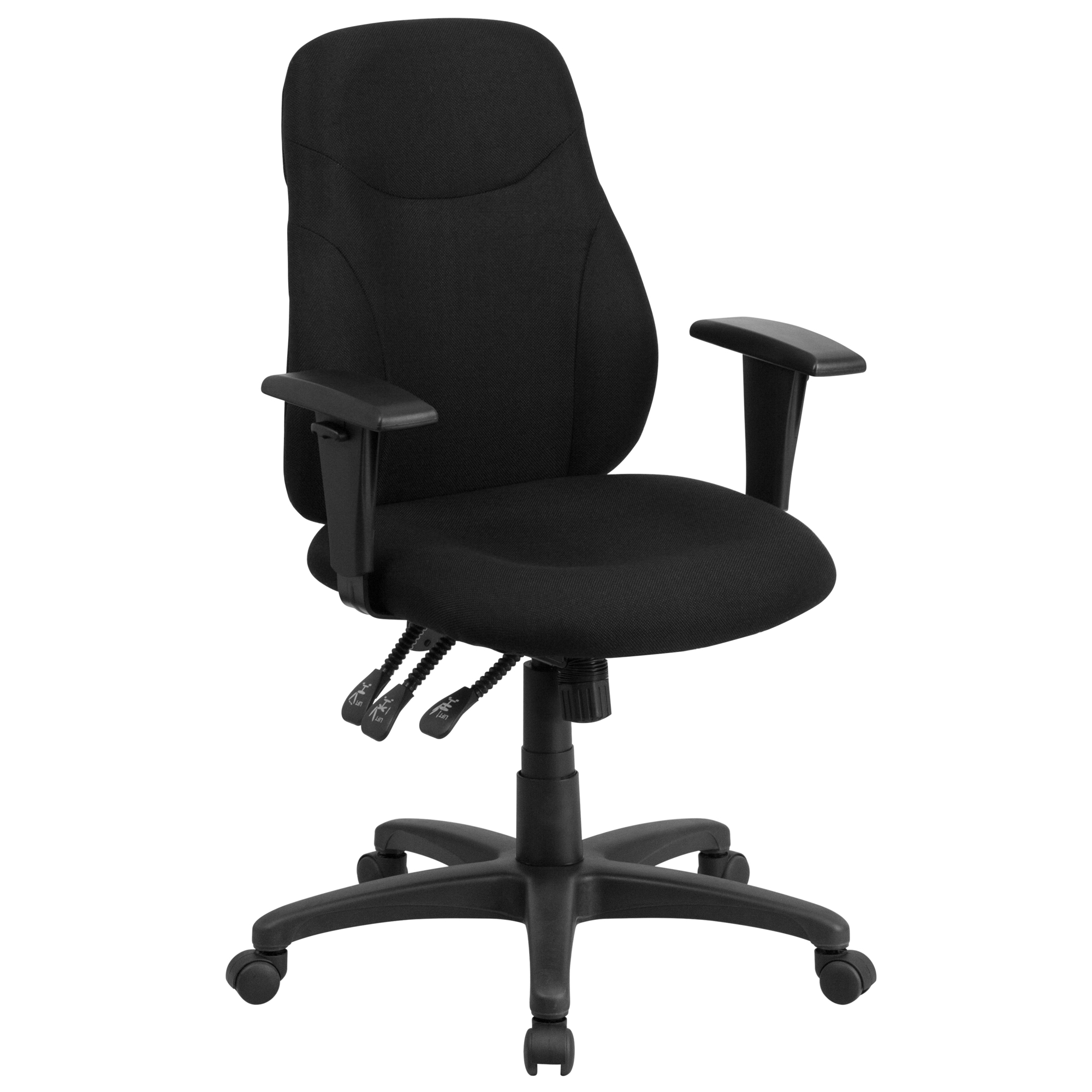 Flash Furniture, Mid-Back Black Fabric Multifunction Office Chair, Primary Color Black, Included (qty.) 1, Model BT90297MA