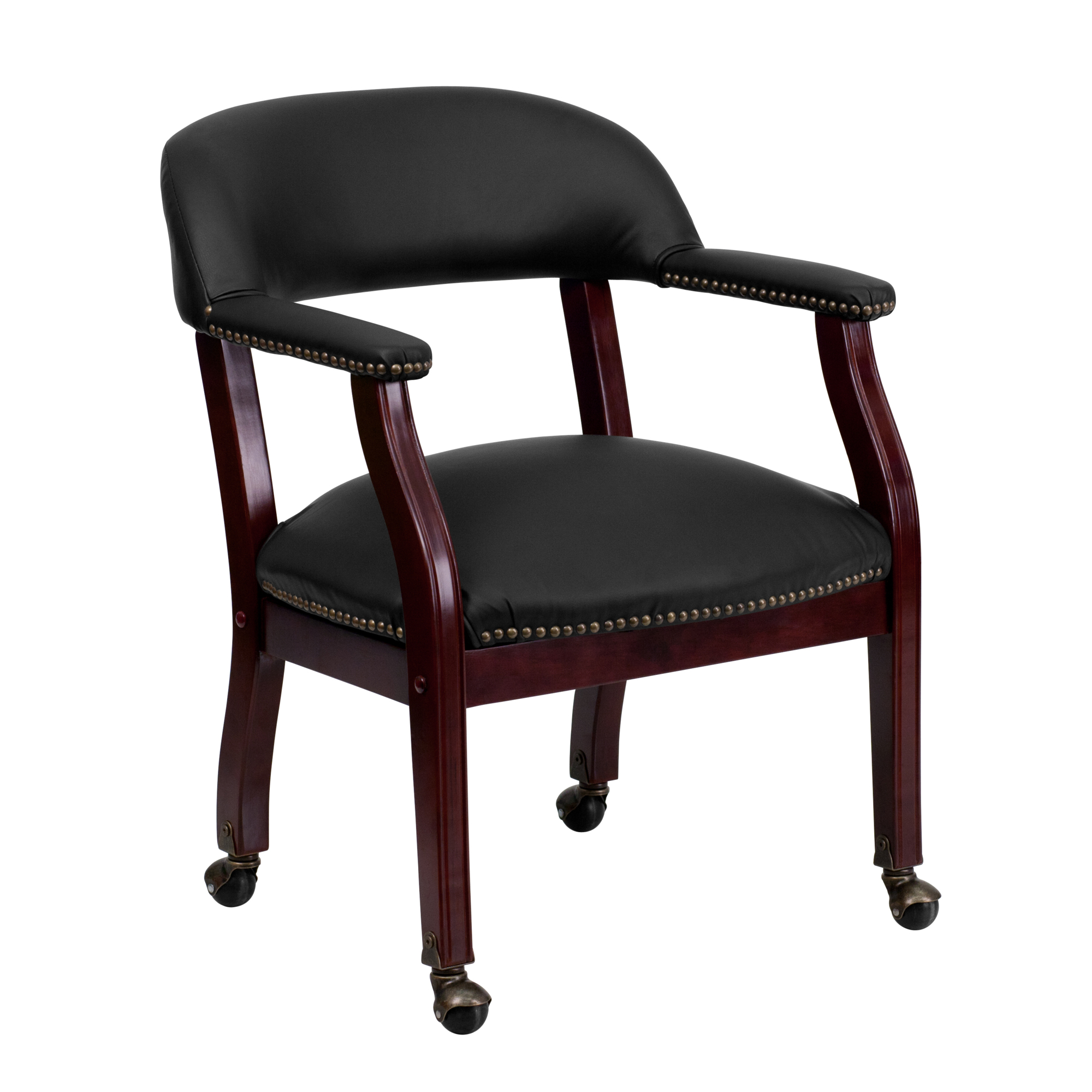 Flash Furniture, Black LeatherSoft Conference Chair with Casters, Primary Color Black, Included (qty.) 1, Model BZ100LFBKLEA