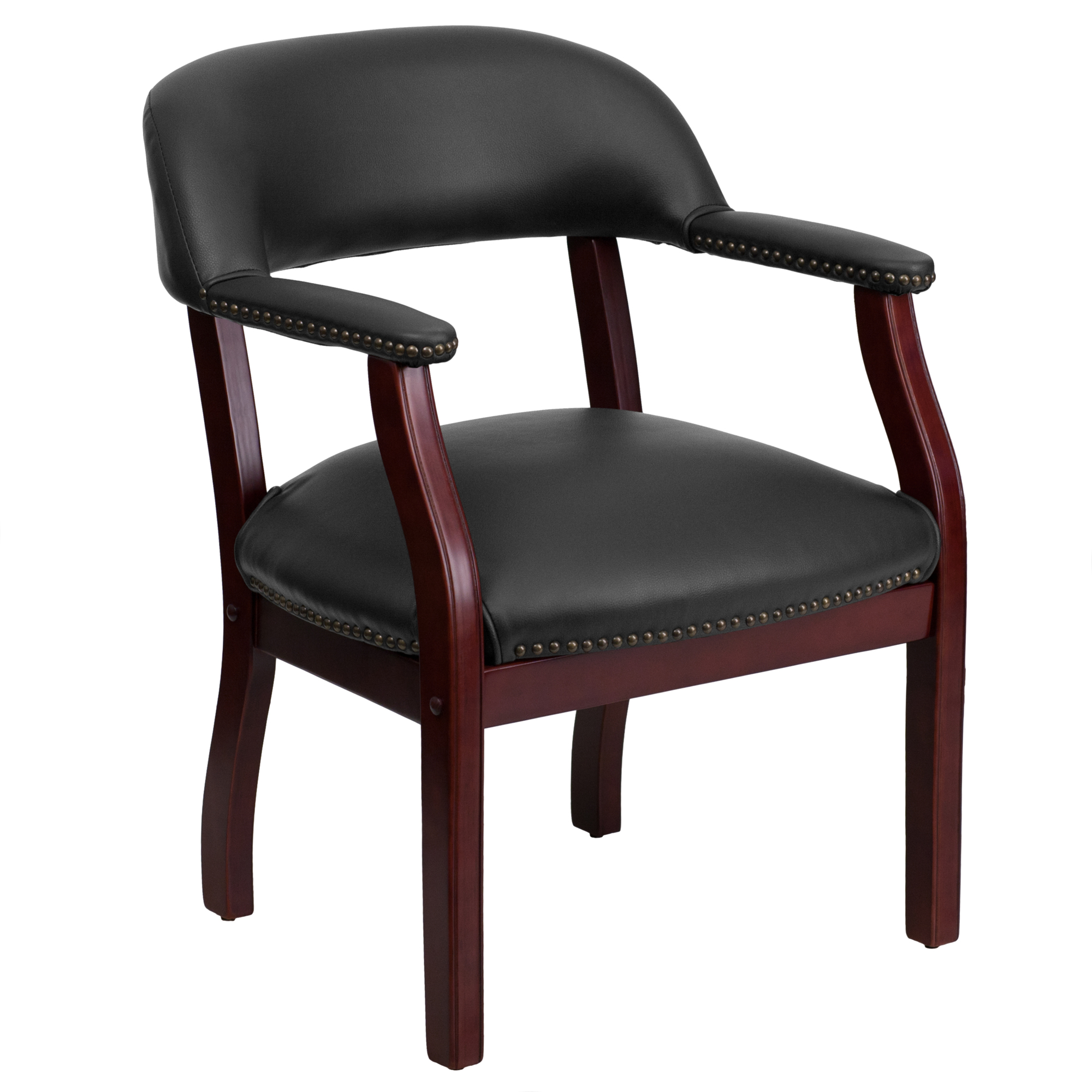 Flash Furniture, Black Vinyl Conference Chair with Accent Nail Trim, Primary Color Black, Included (qty.) 1, Model BZ105BLK