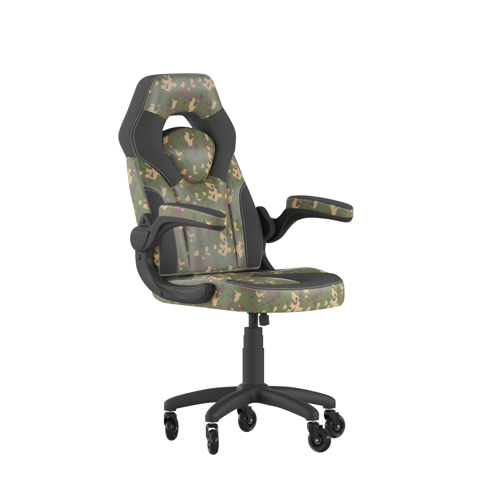 Flash Furniture, Camouflage LeatherSoft Gaming Chair - Skate Wheels, Primary Color Other, Included (qty.) 2, Model CH00095CAMRLB