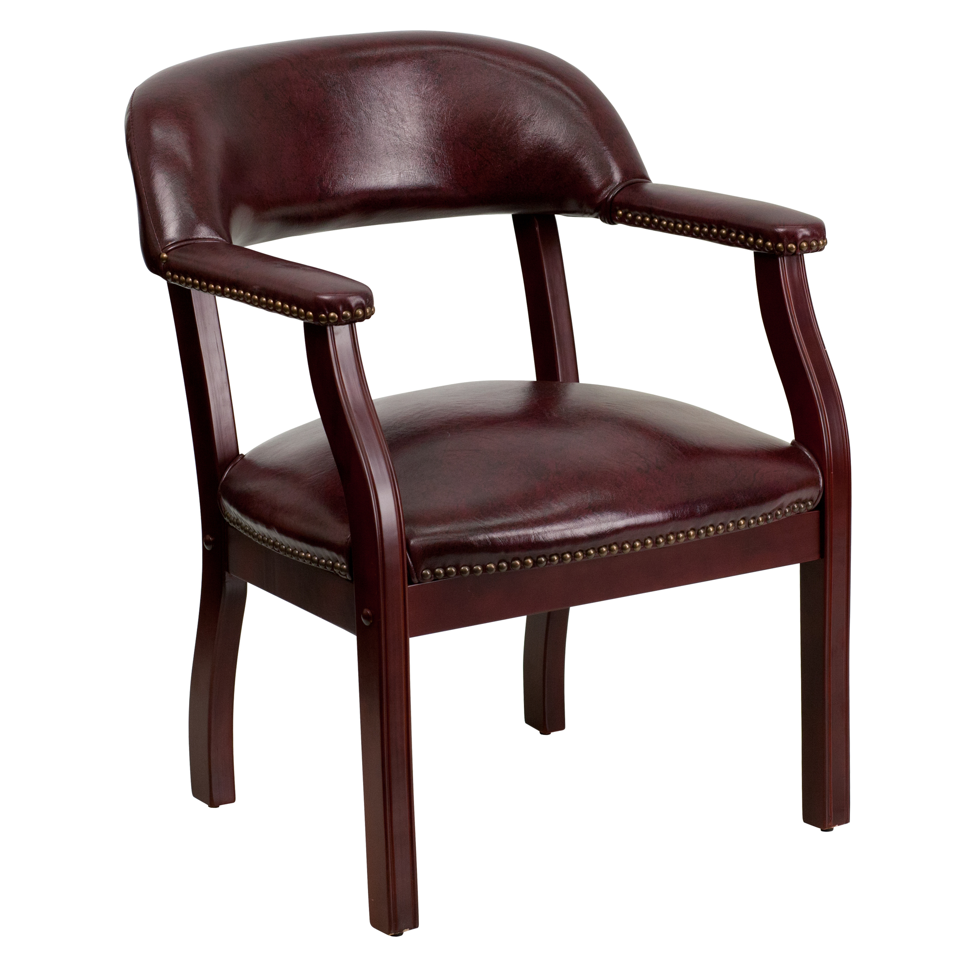Flash Furniture, Oxblood Vinyl Conference Chair w/ Accent Nail Trim, Primary Color Burgundy, Included (qty.) 1, Model BZ105OXBLD
