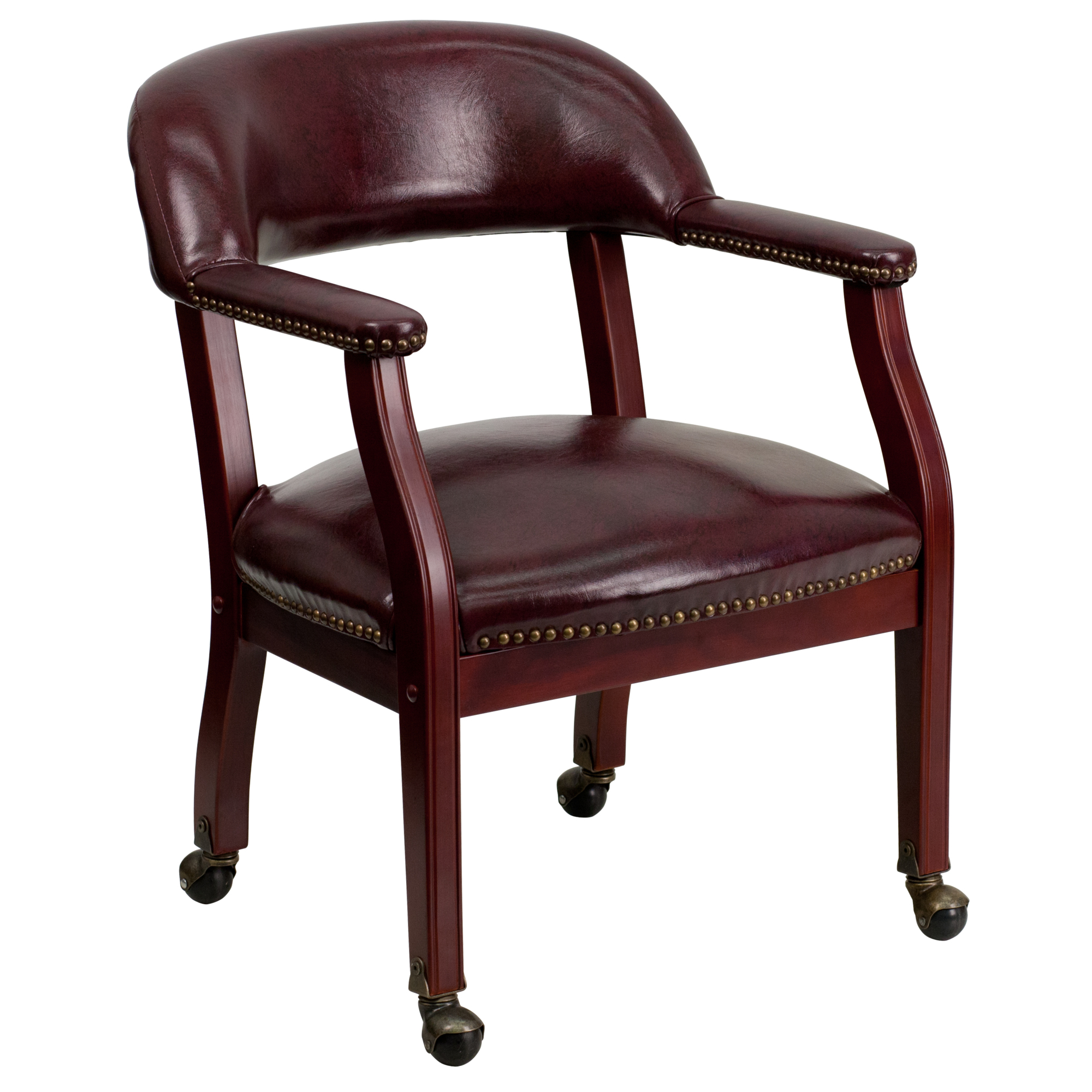 Flash Furniture, Oxblood Vinyl Conference Chair with Casters, Primary Color Burgundy, Included (qty.) 1, Model BZ100OXBLD