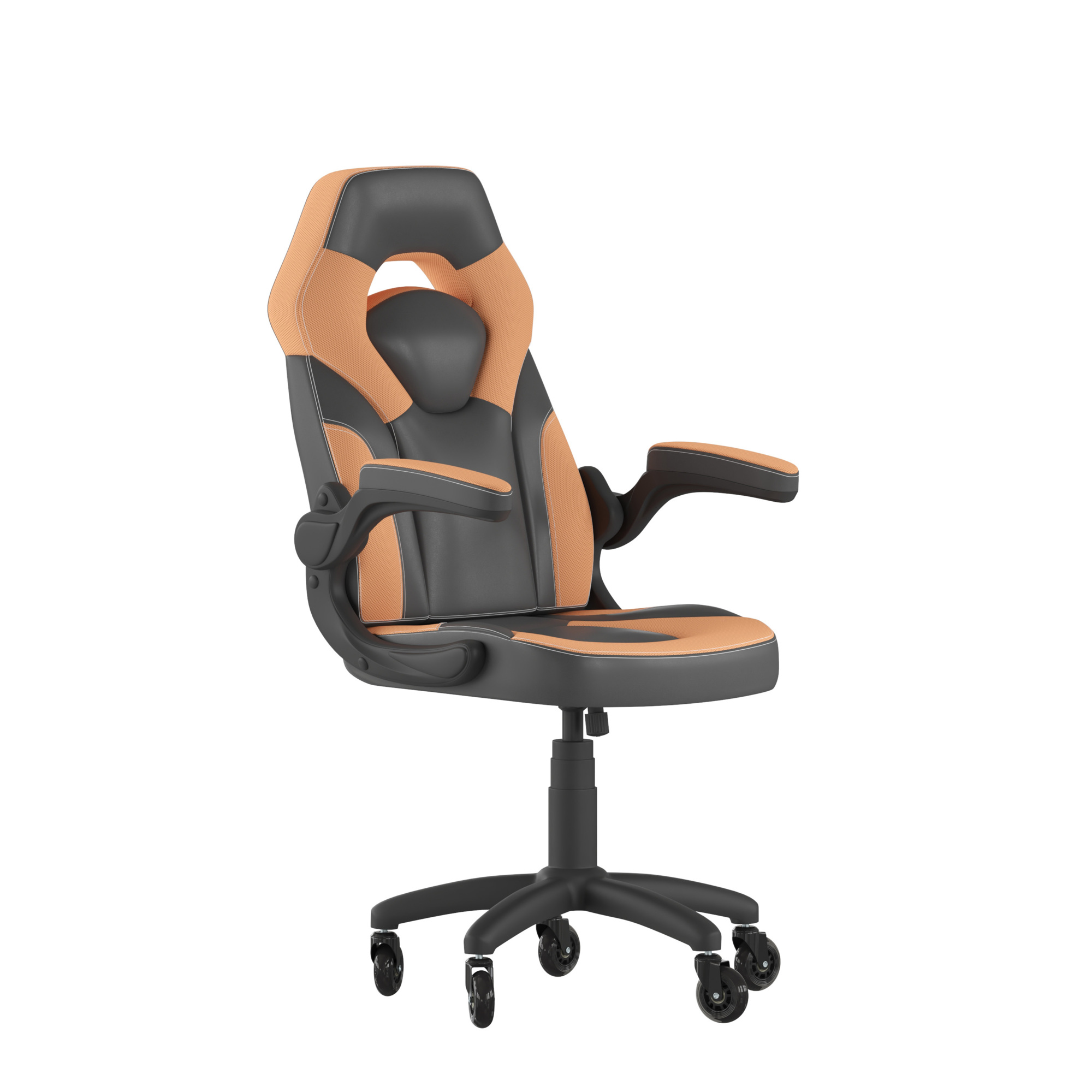 Flash Furniture, Orange LeatherSoft Gaming Chair - Skate Wheels, Primary Color Orange, Included (qty.) 2, Model CH00095ORRLB