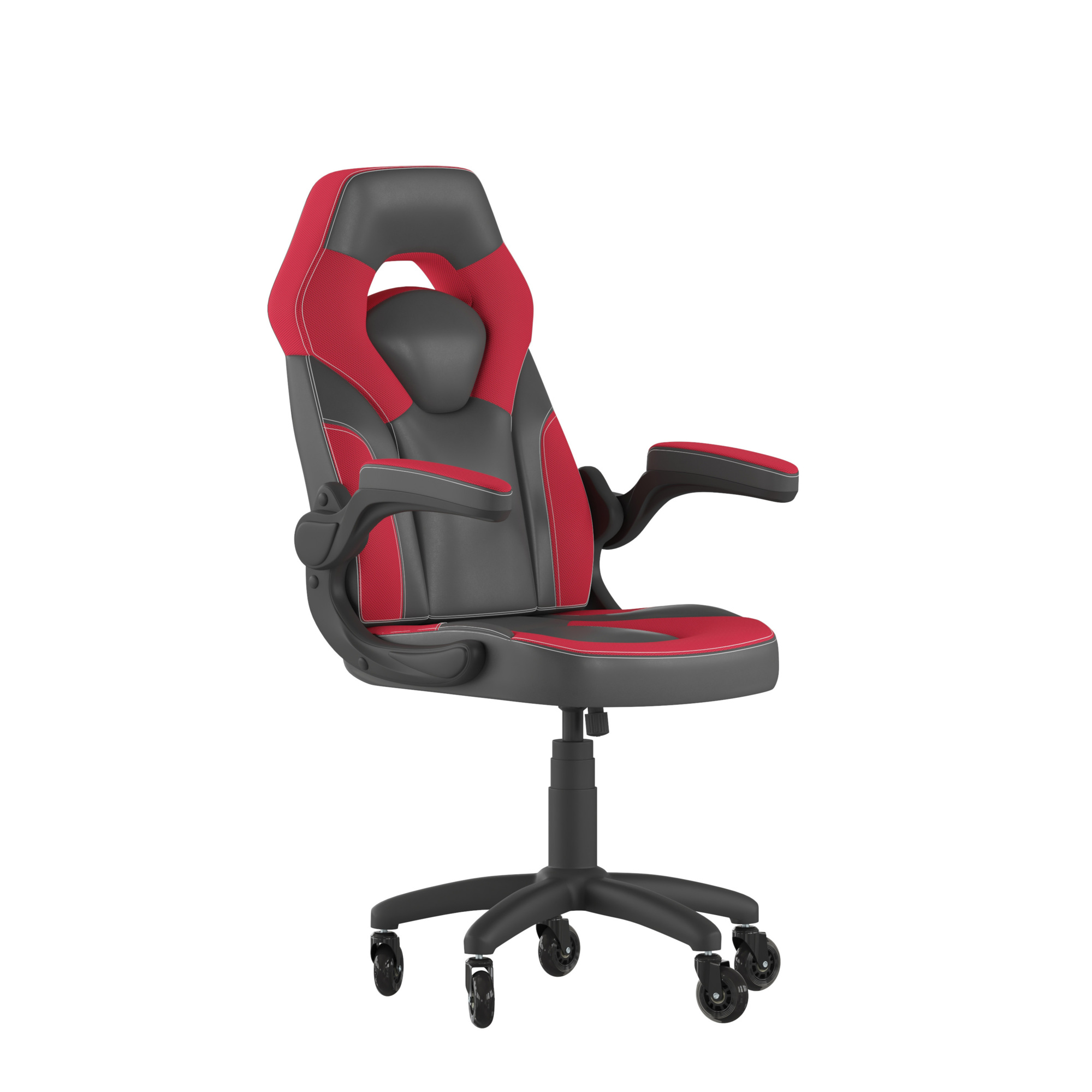 Flash Furniture, Red LeatherSoft Gaming Chair - Skate Wheels, Primary Color Red, Included (qty.) 2, Model CH00095REDRLB