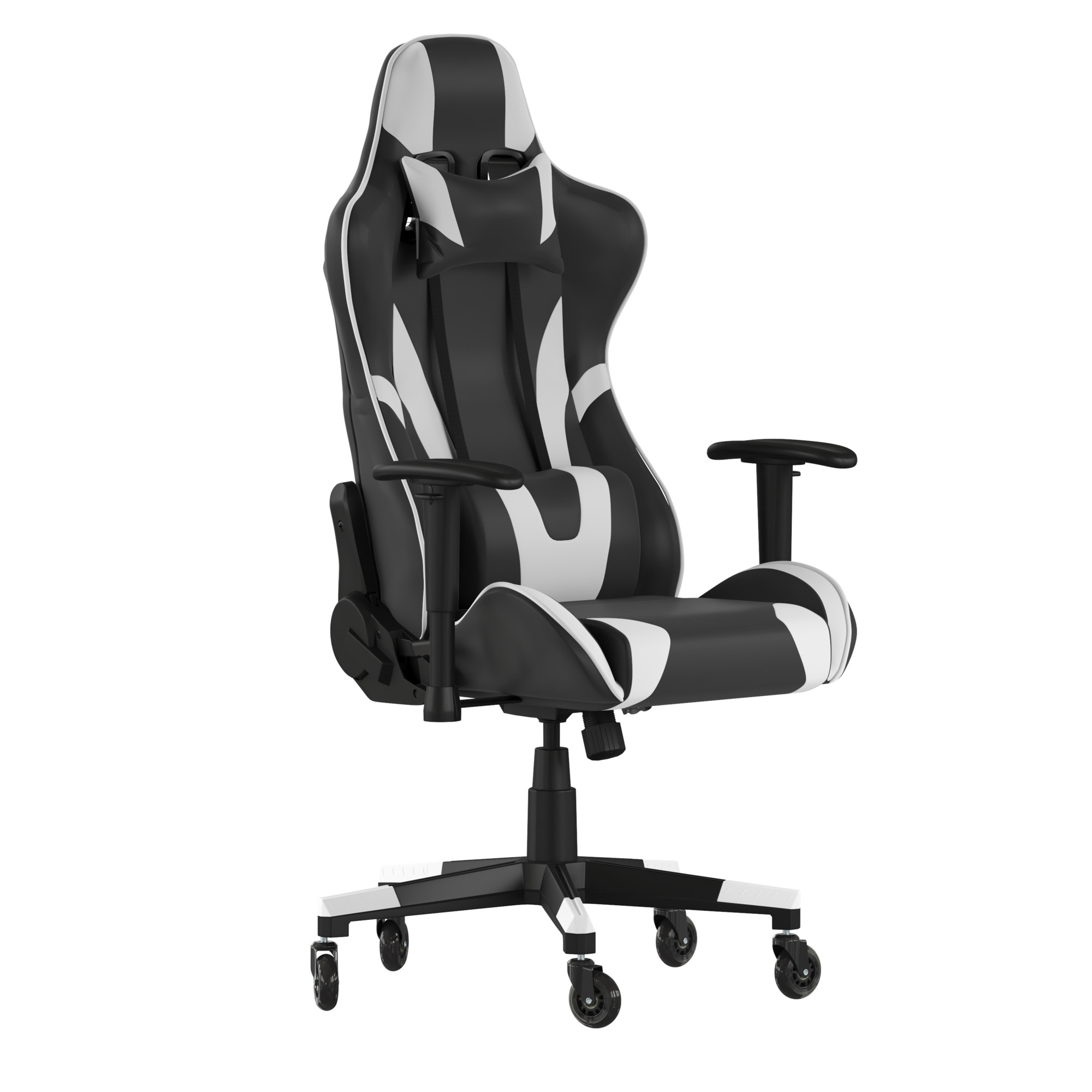 Flash Furniture, Black LeatherSoft Gaming Chair with Roller Wheels, Primary Color Black, Included (qty.) 2, Model CH1872301BKRLB