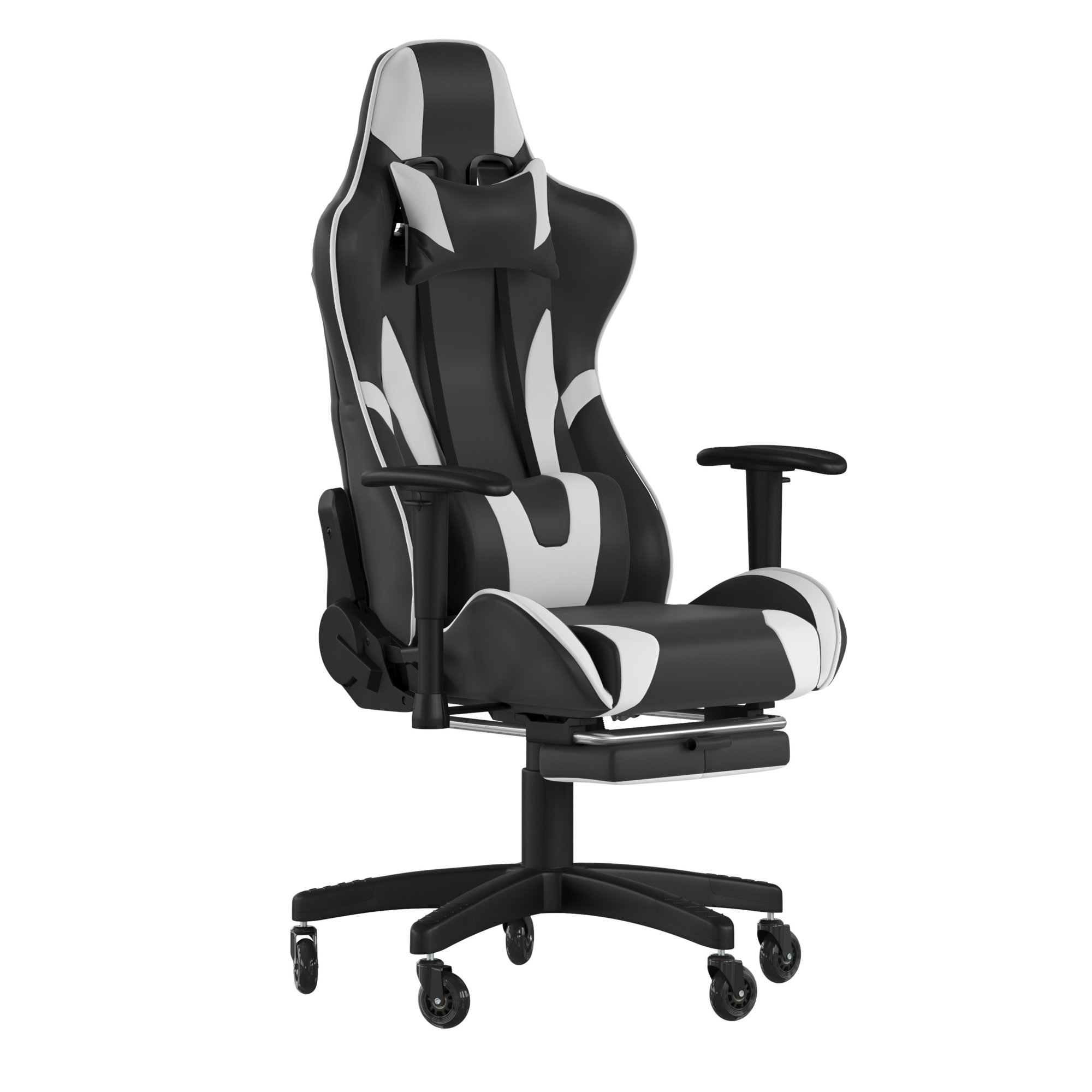 Flash Furniture, Black LeatherSoft Gaming Chair with Roller Wheels, Primary Color Black, Included (qty.) 2, Model CH187230BKRLB