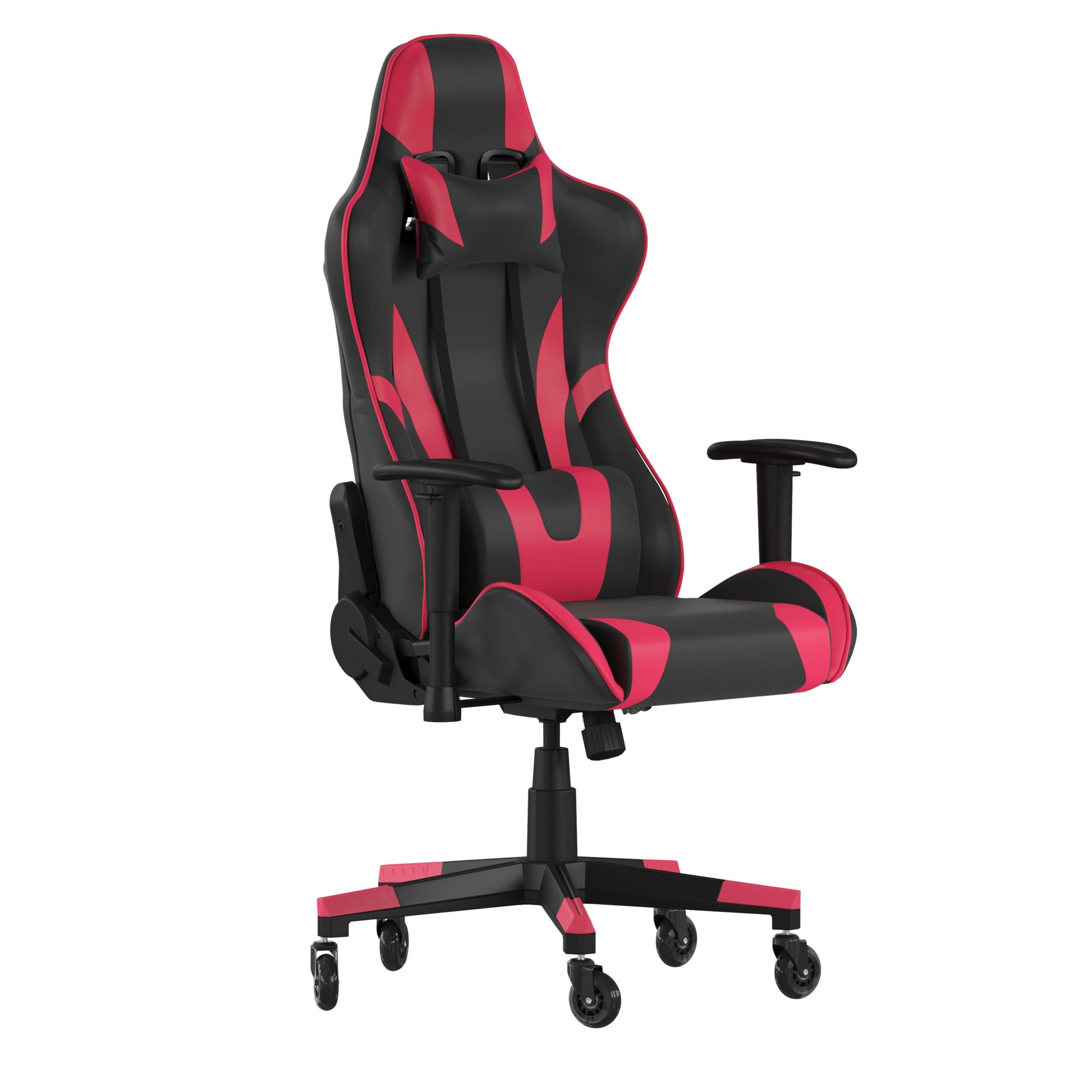 Flash Furniture, Red LeatherSoft Gaming Chair with Roller Wheels, Primary Color Red, Included (qty.) 2, Model CH1872301RedRLB