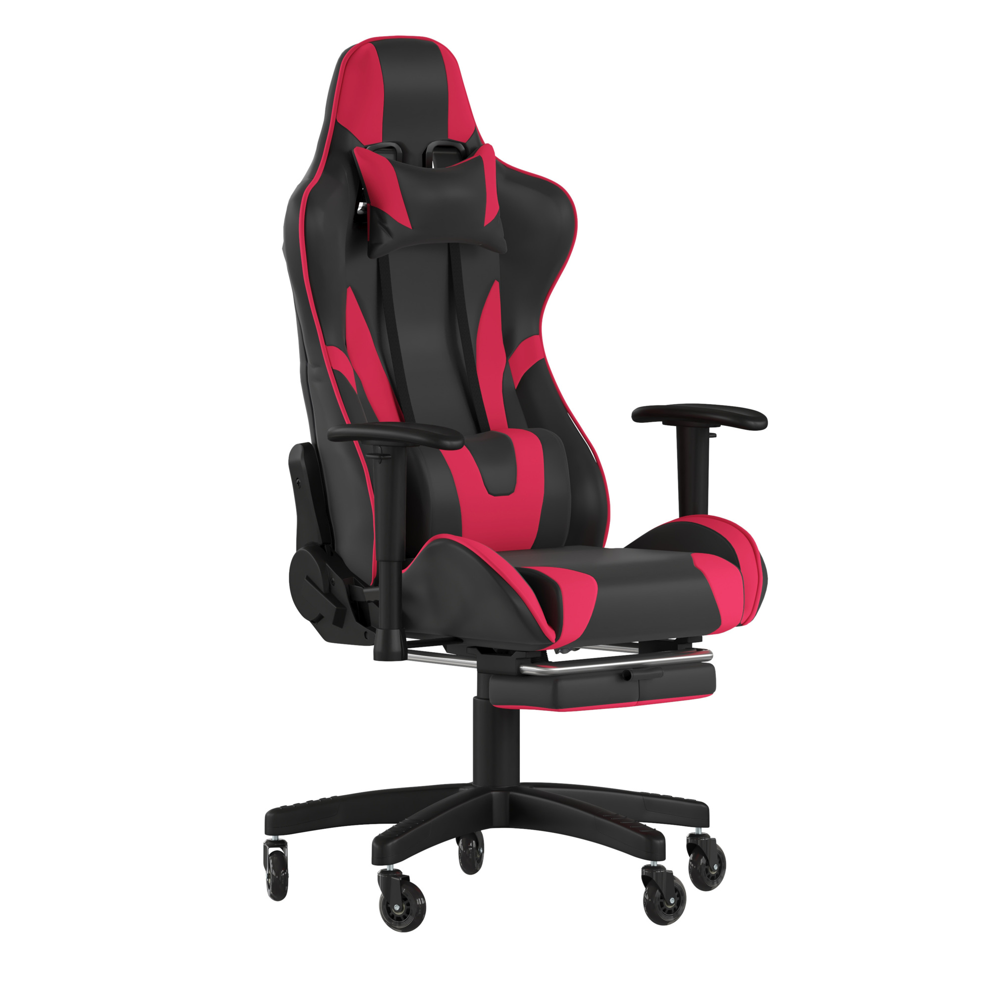 Flash Furniture, Red LeatherSoft Gaming Chair with Roller Wheels, Primary Color Red, Included (qty.) 2, Model CH187230REDRLB