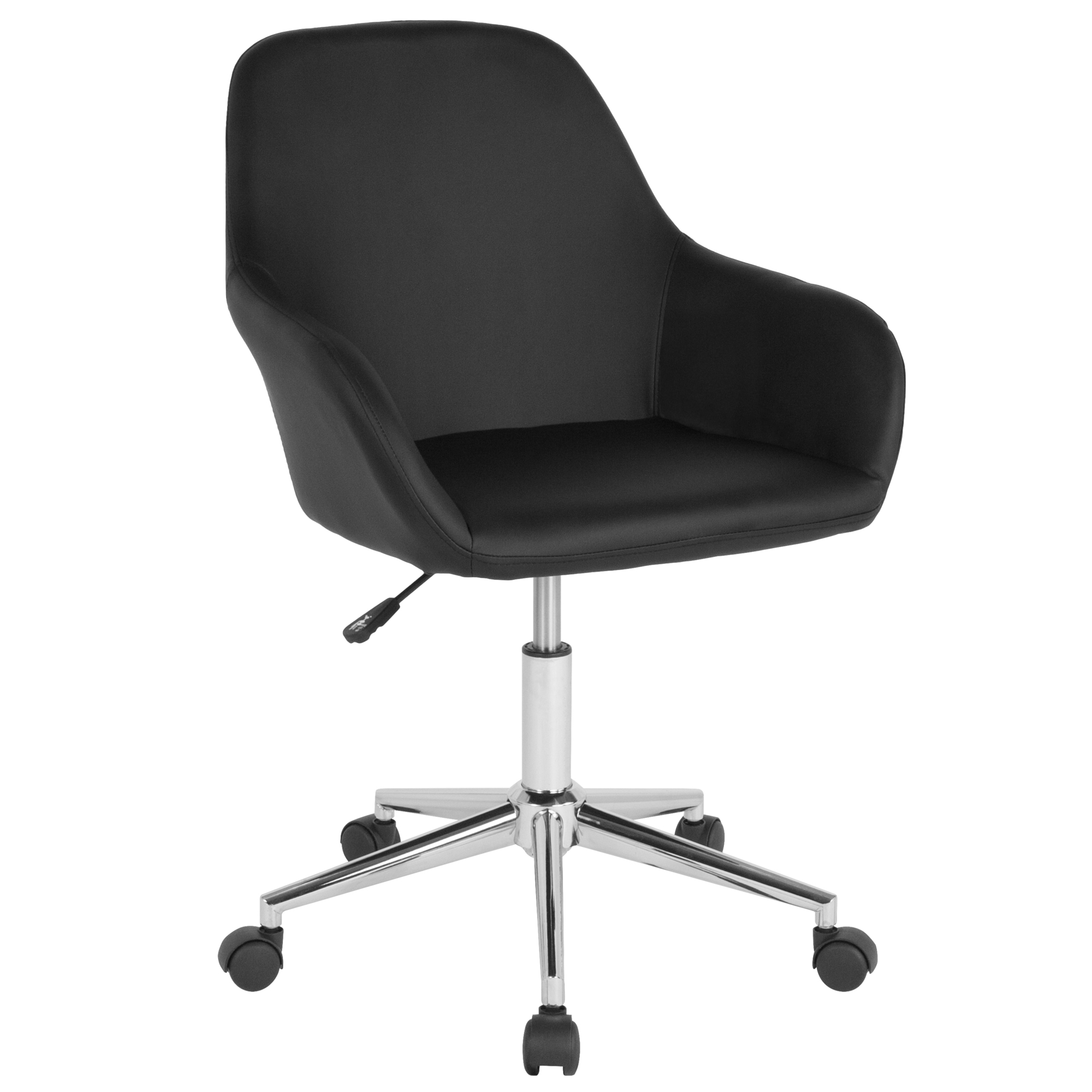 Flash Furniture, Home Office Mid-Back Chair in Black LeatherSoft, Primary Color Black, Included (qty.) 1, Model DS8012LBBLK