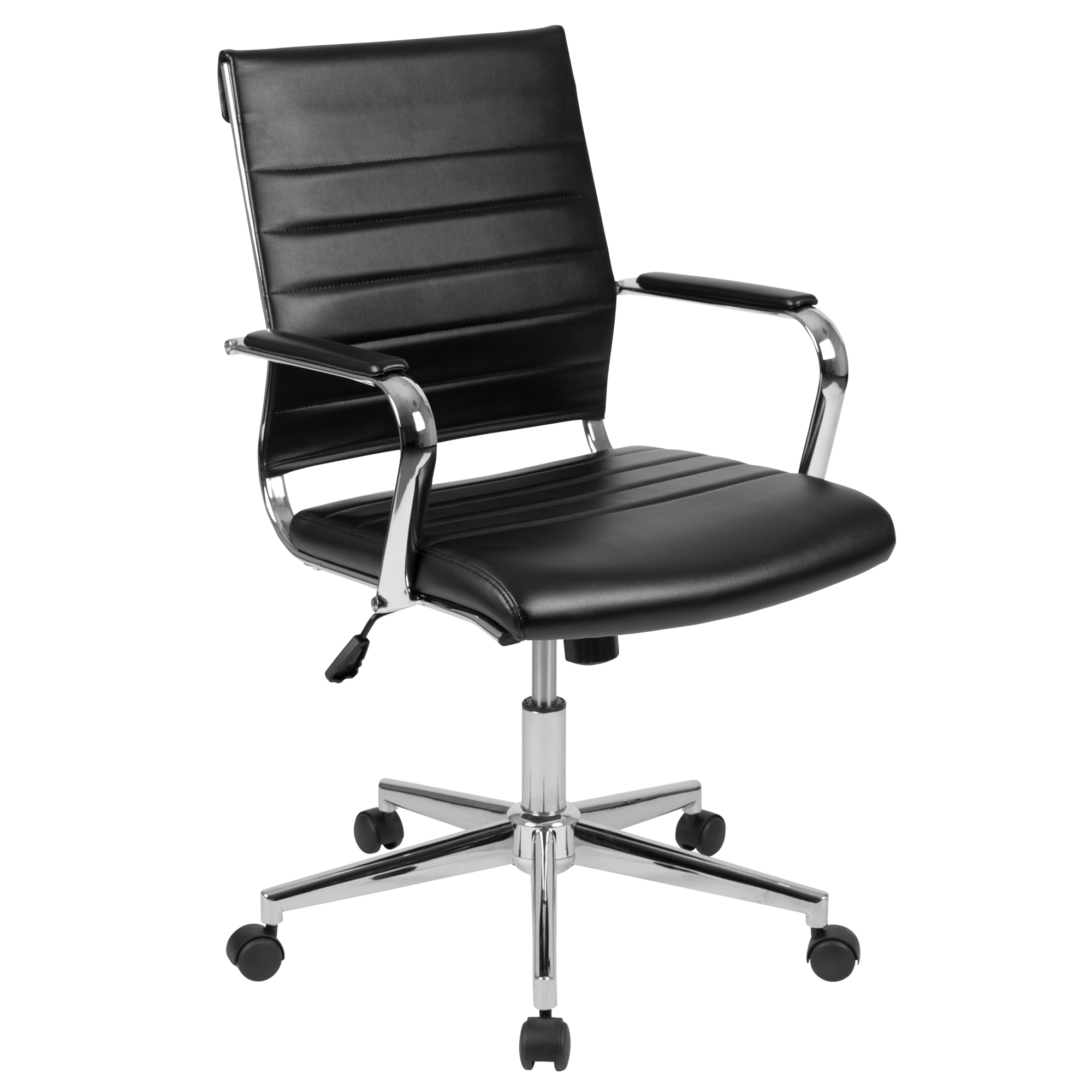 Flash Furniture, Mid-Back Black LeatherSoft Office Chair-Desk Chair, Primary Color Black, Included (qty.) 1, Model BT20595M1BK