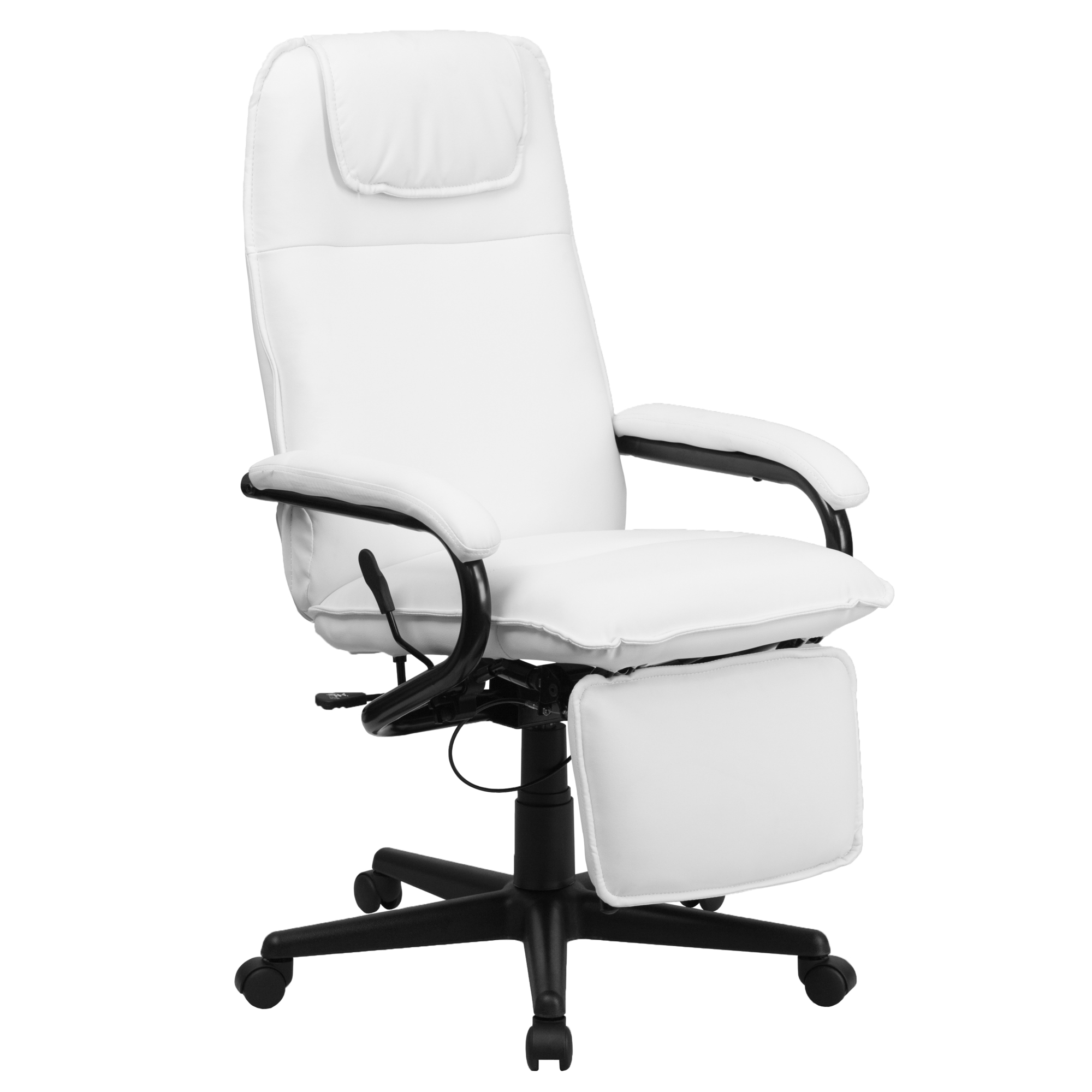 Flash Furniture, High Back White LeatherSoft Office Chair with Arms, Primary Color White, Included (qty.) 1, Model BT70172WH