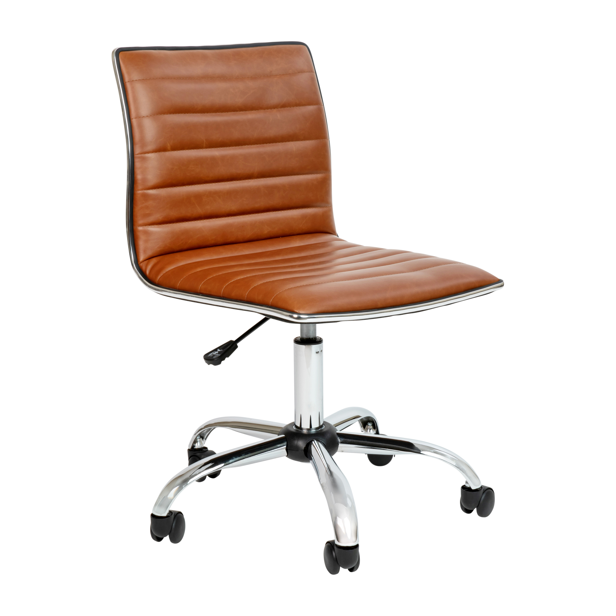 Flash Furniture, Armless Brown Ribbed Swivel Task Office Chair, Primary Color Brown, Included (qty.) 1, Model DS512BBR