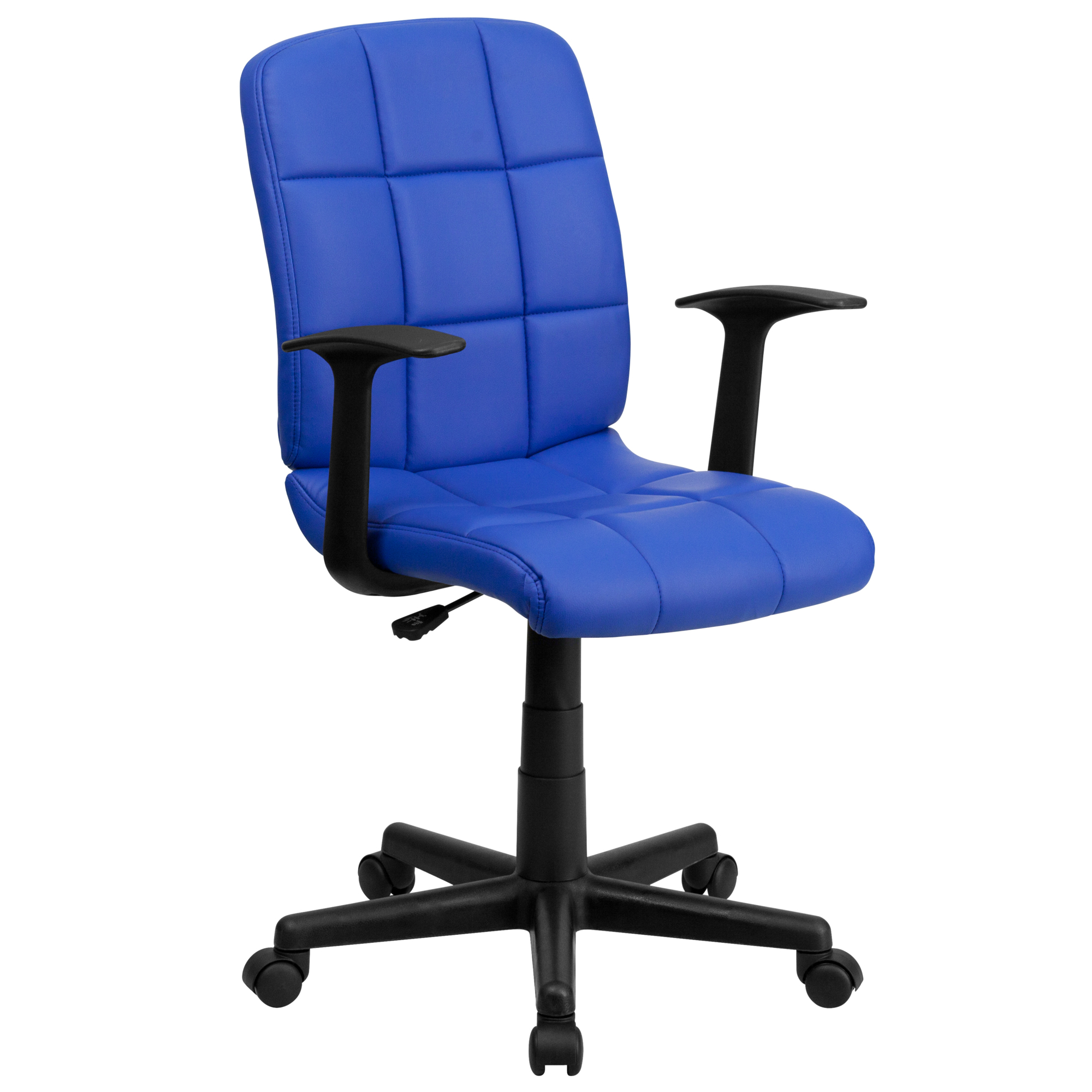 Flash Furniture, Mid-Back Blue Quilted Vinyl Swivel Task Chair, Primary Color Blue, Included (qty.) 1, Model GO16911BLUEA