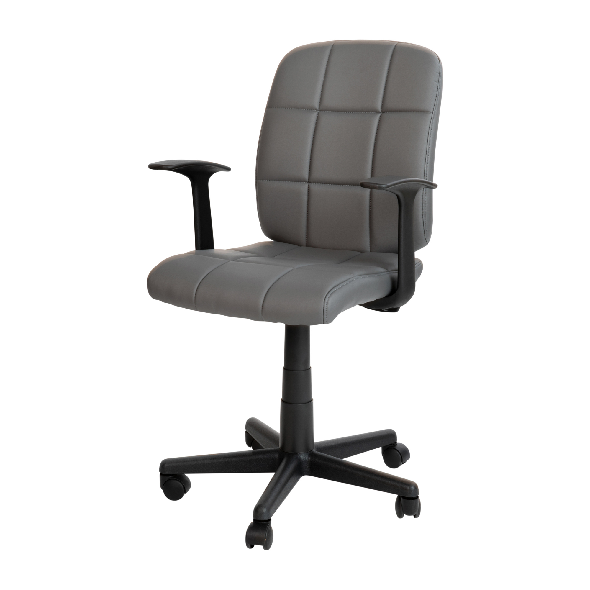 Flash Furniture, Mid-Back Gray Quilted Vinyl Swivel Task Chair, Primary Color Gray, Included (qty.) 1, Model GO16911GYA