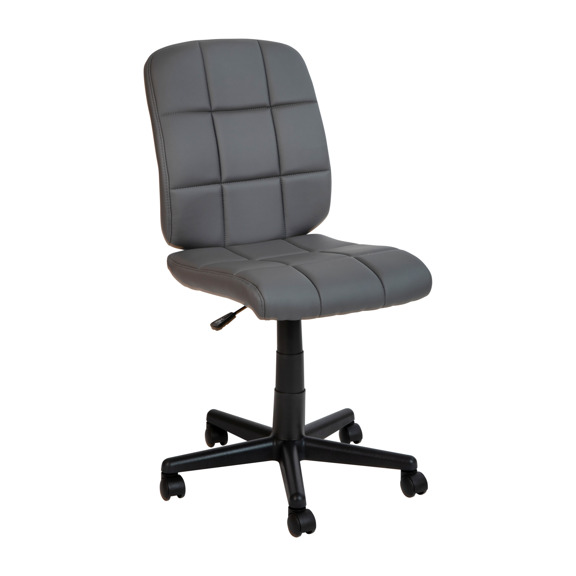 Flash Furniture, Mid-Back Gray Quilted Vinyl Swivel Task Chair, Primary Color Gray, Included (qty.) 1, Model GO16911GY