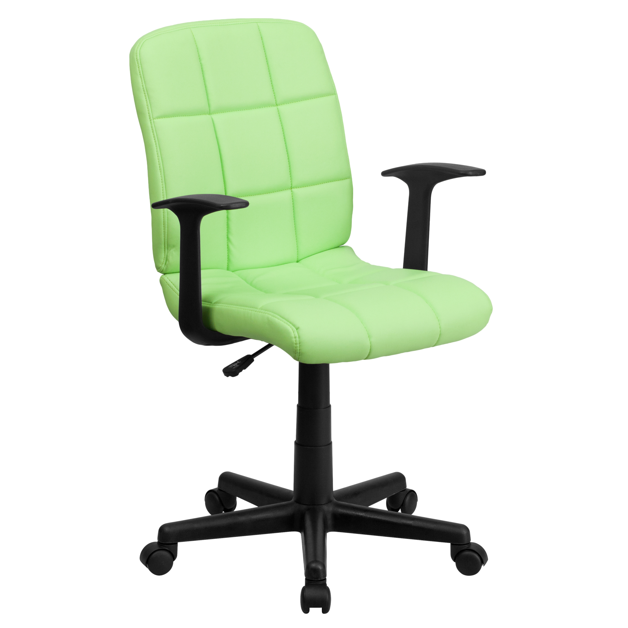 Flash Furniture, Mid-Back Green Quilted Vinyl Swivel Task Chair, Primary Color Green, Included (qty.) 1, Model GO16911GREENA