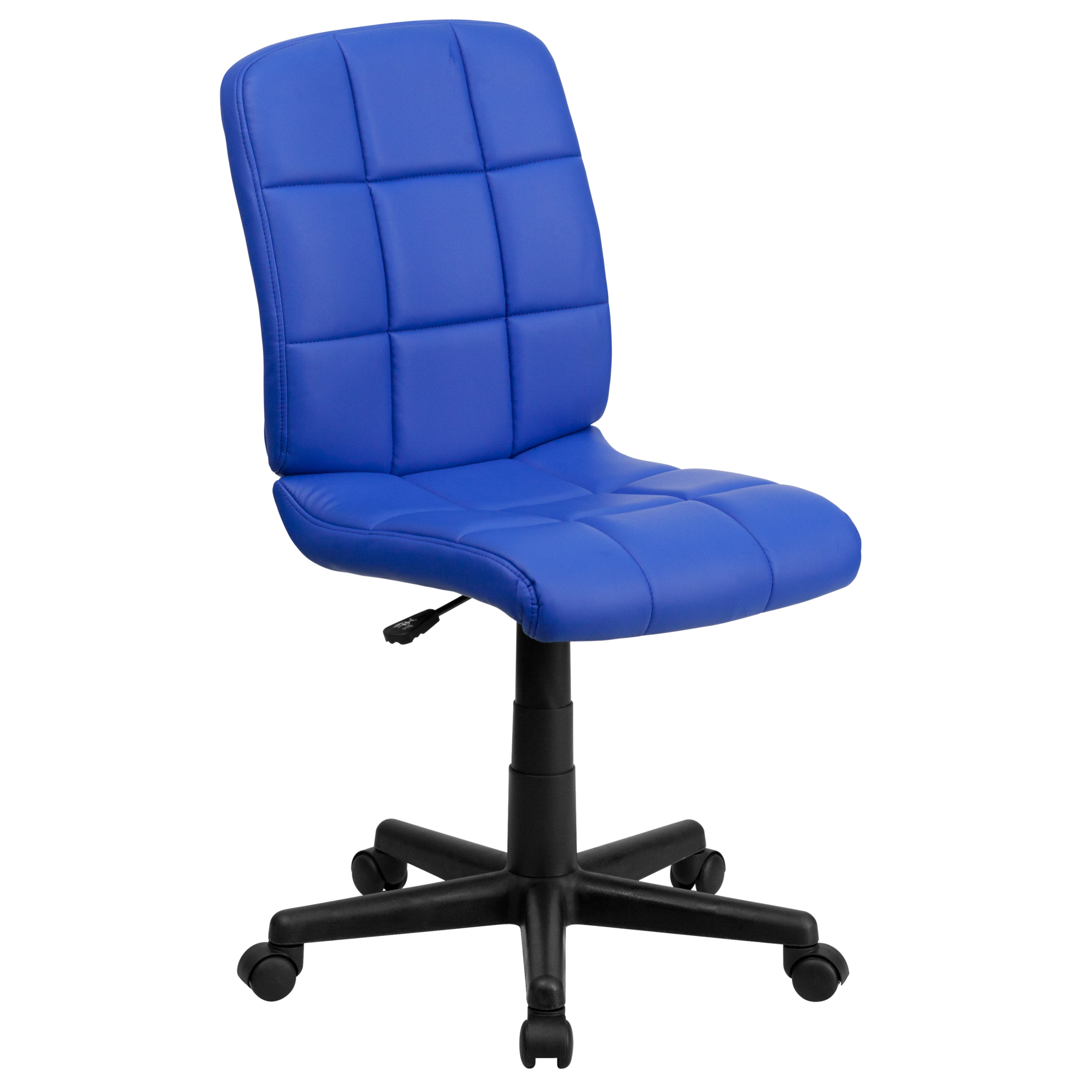 Flash Furniture, Mid-Back Blue Quilted Vinyl Swivel Task Chair, Primary Color Blue, Included (qty.) 1, Model GO16911BLUE