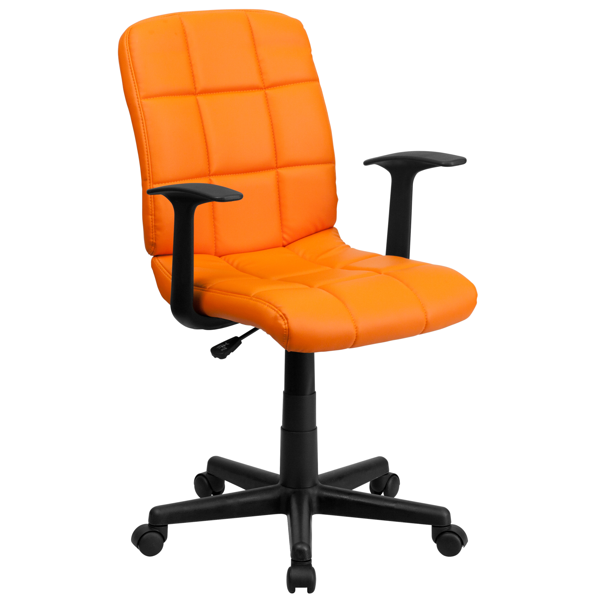 Flash Furniture, Mid-Back Orange Quilted Vinyl Swivel Task Chair, Primary Color Orange, Included (qty.) 1, Model GO16911ORGA