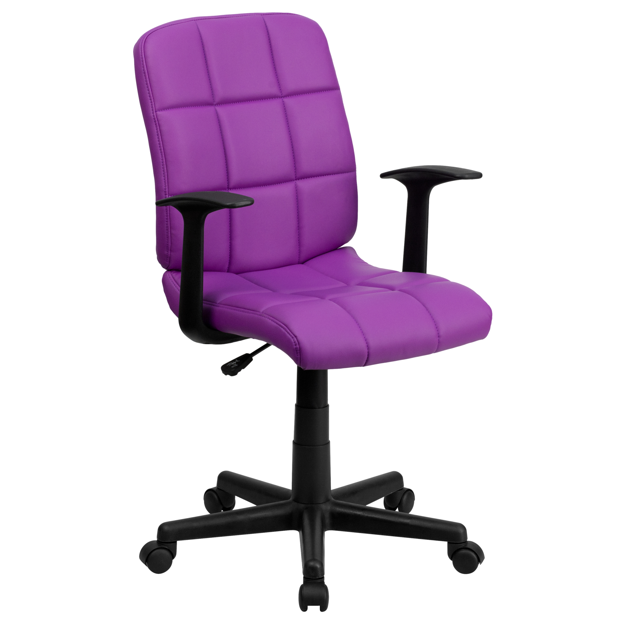 Flash Furniture, Mid-Back Purple Quilted Vinyl Swivel Task Chair, Primary Color Purple, Included (qty.) 1, Model GO16911PURA