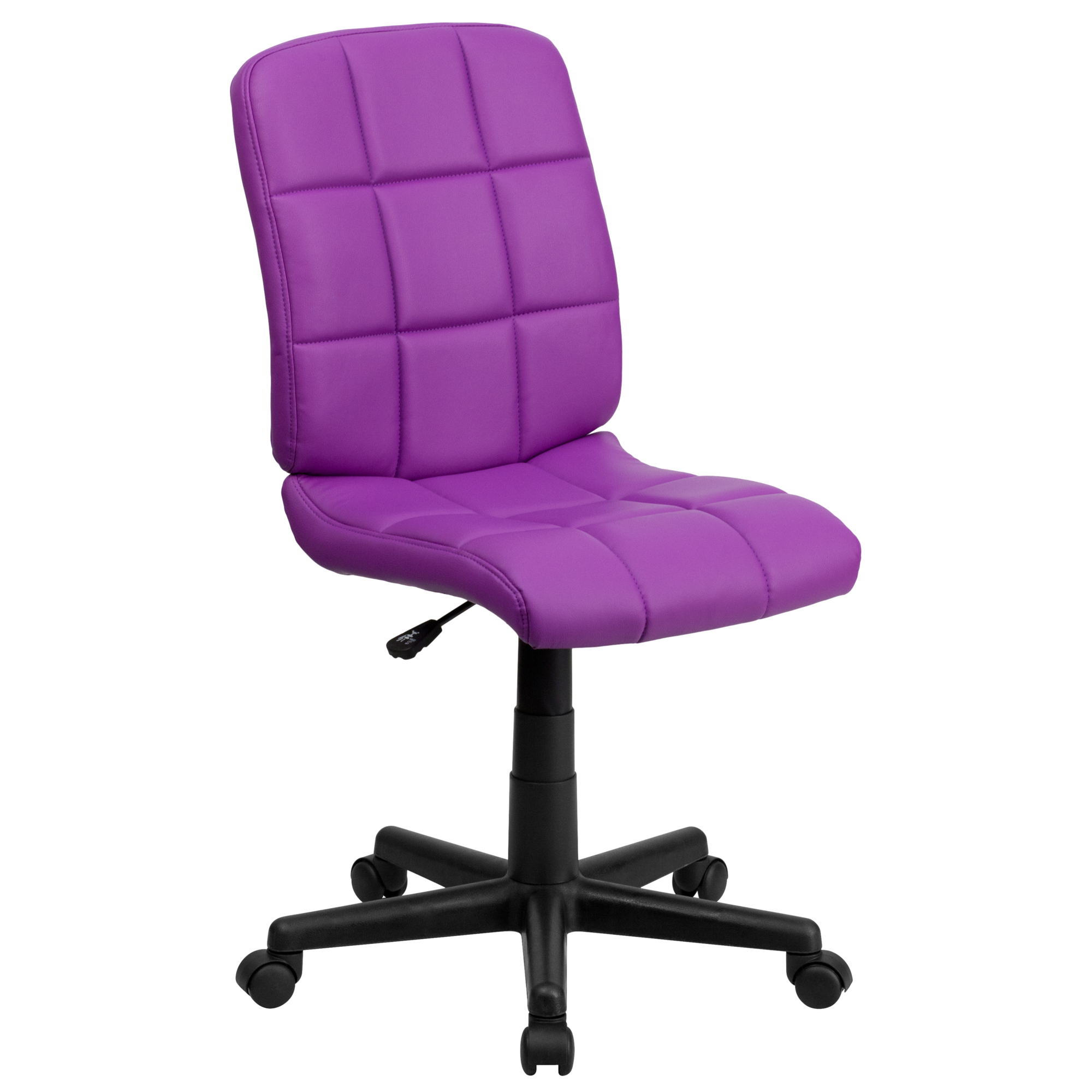 Flash Furniture, Mid-Back Purple Quilted Vinyl Swivel Task Chair, Primary Color Purple, Included (qty.) 1, Model GO16911PUR