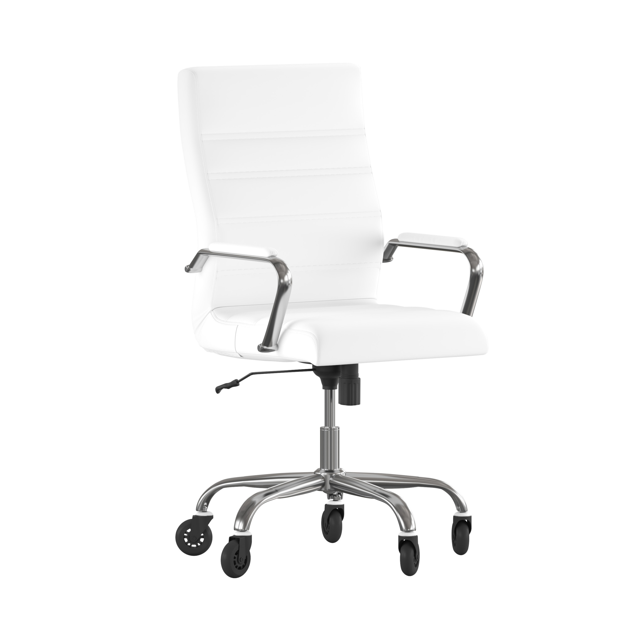 Flash Furniture, White LeatherSoft Roller Wheel Executive Chair, Primary Color White, Included (qty.) 2, Model GO2286HWHRLB