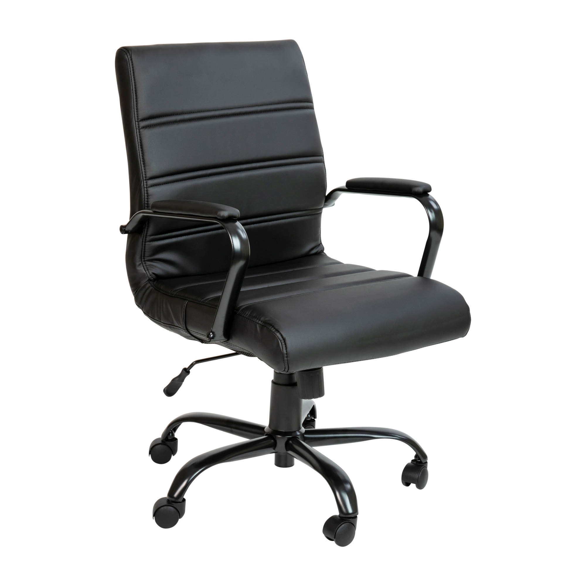 Flash Furniture, Mid-Back Black LeatherSoft Executive Swivel Chair, Primary Color Black, Included (qty.) 1, Model GO2286MBKBK