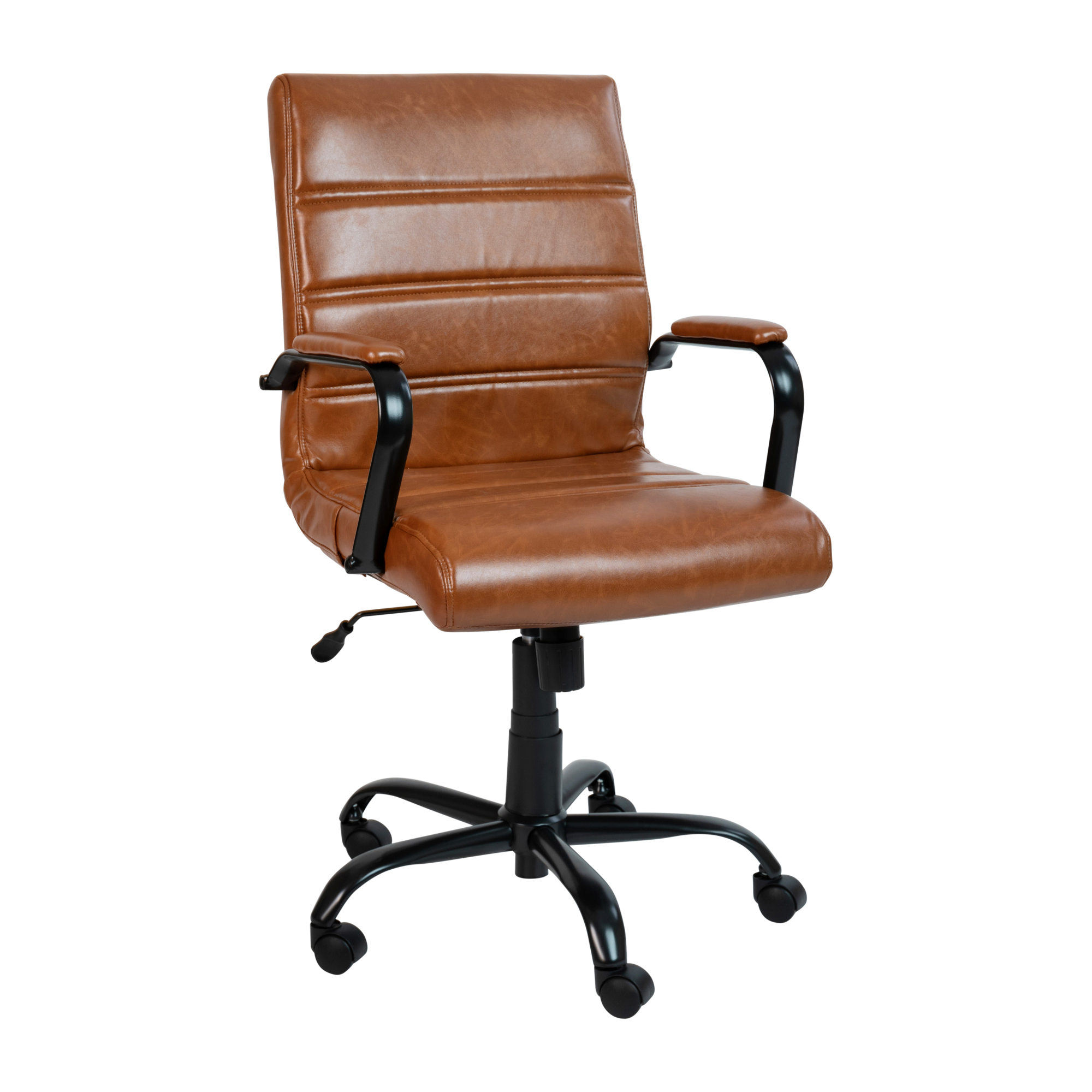 Flash Furniture, Mid-Back Brown/Black LeatherSoft Executive Chair, Primary Color Brown, Included (qty.) 1, Model GO2286MBRBK