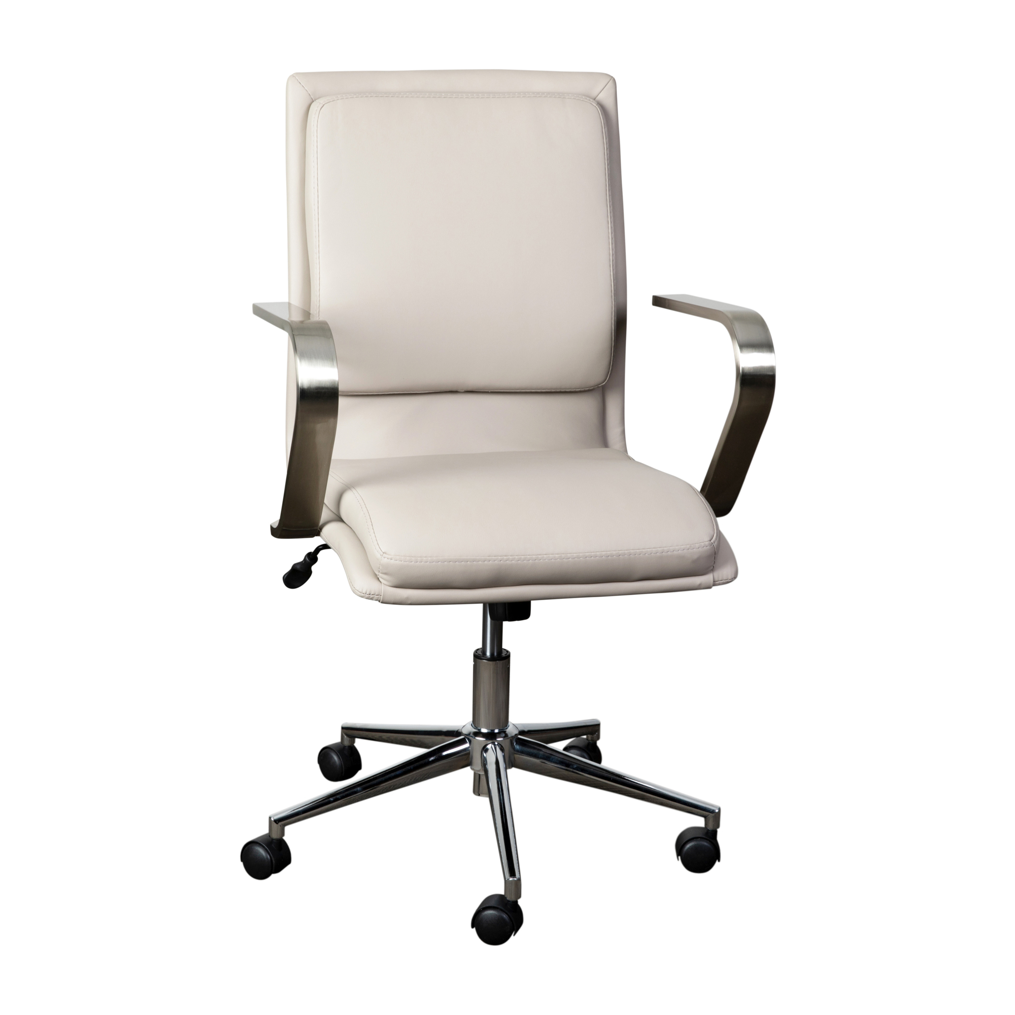 Flash Furniture, Taupe LeatherSoft Office Chair with Chrome Arms, Primary Color Beige, Included (qty.) 1, Model GO21111BTAUPCHR