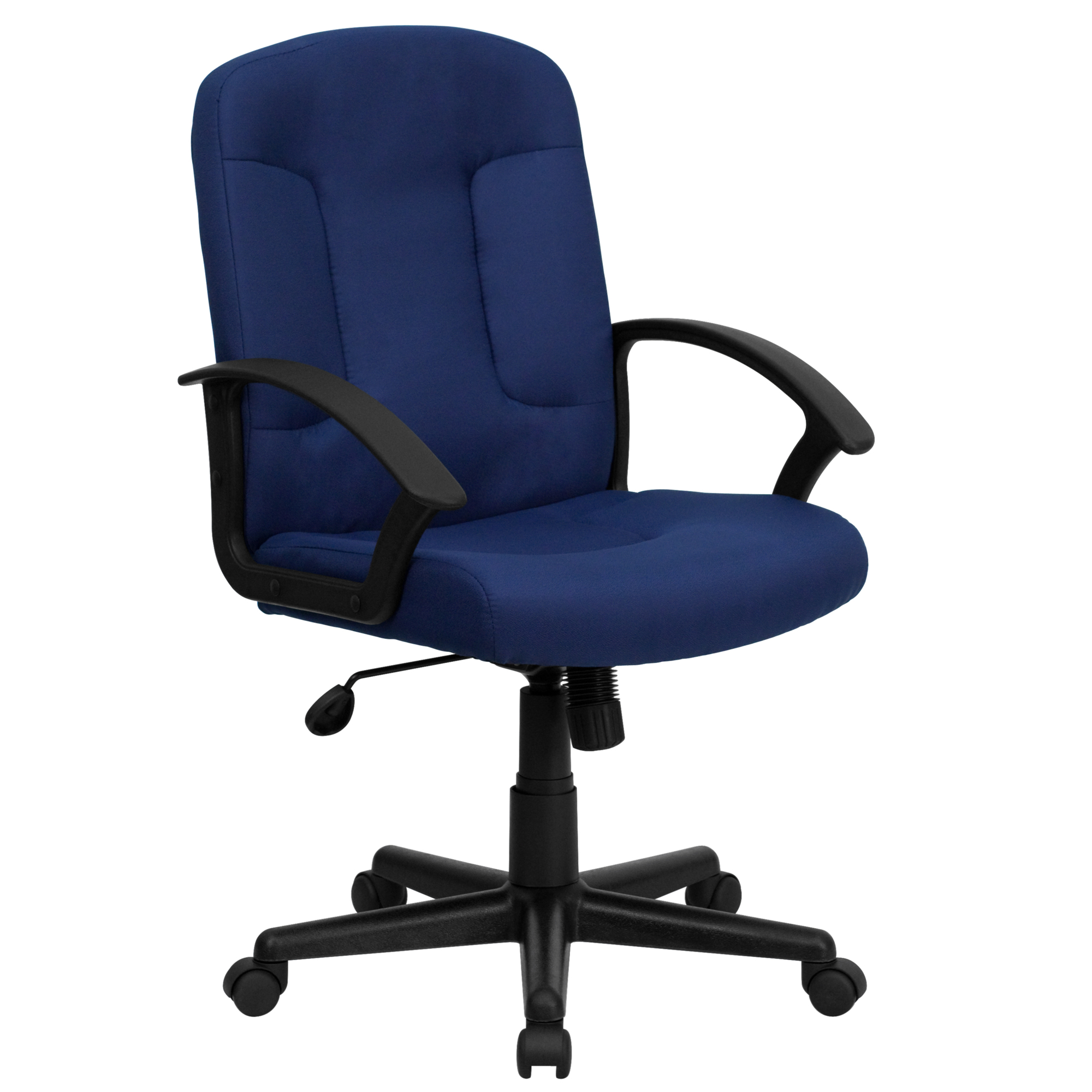 Flash Furniture, Mid-Back Navy Fabric Swivel Office Chair w/ Arms, Primary Color Blue, Included (qty.) 1, Model GOST6NVYFAB