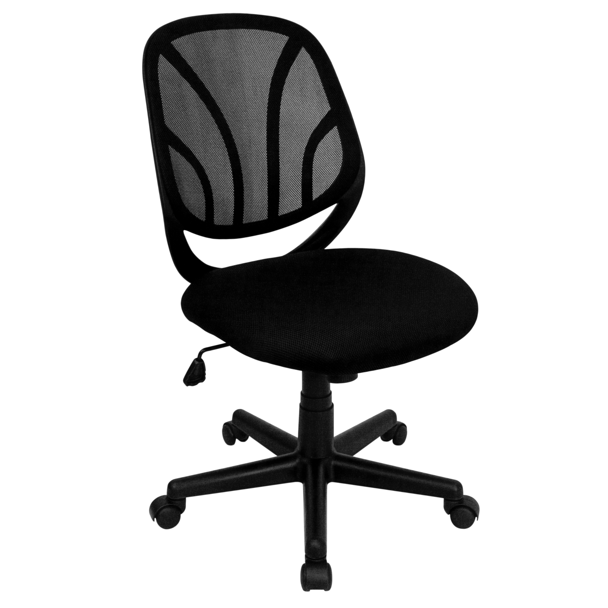 Flash Furniture, Y-GO Office Chair Mid-Back Black Mesh Task Chair, Primary Color Black, Included (qty.) 1, Model GOWY05