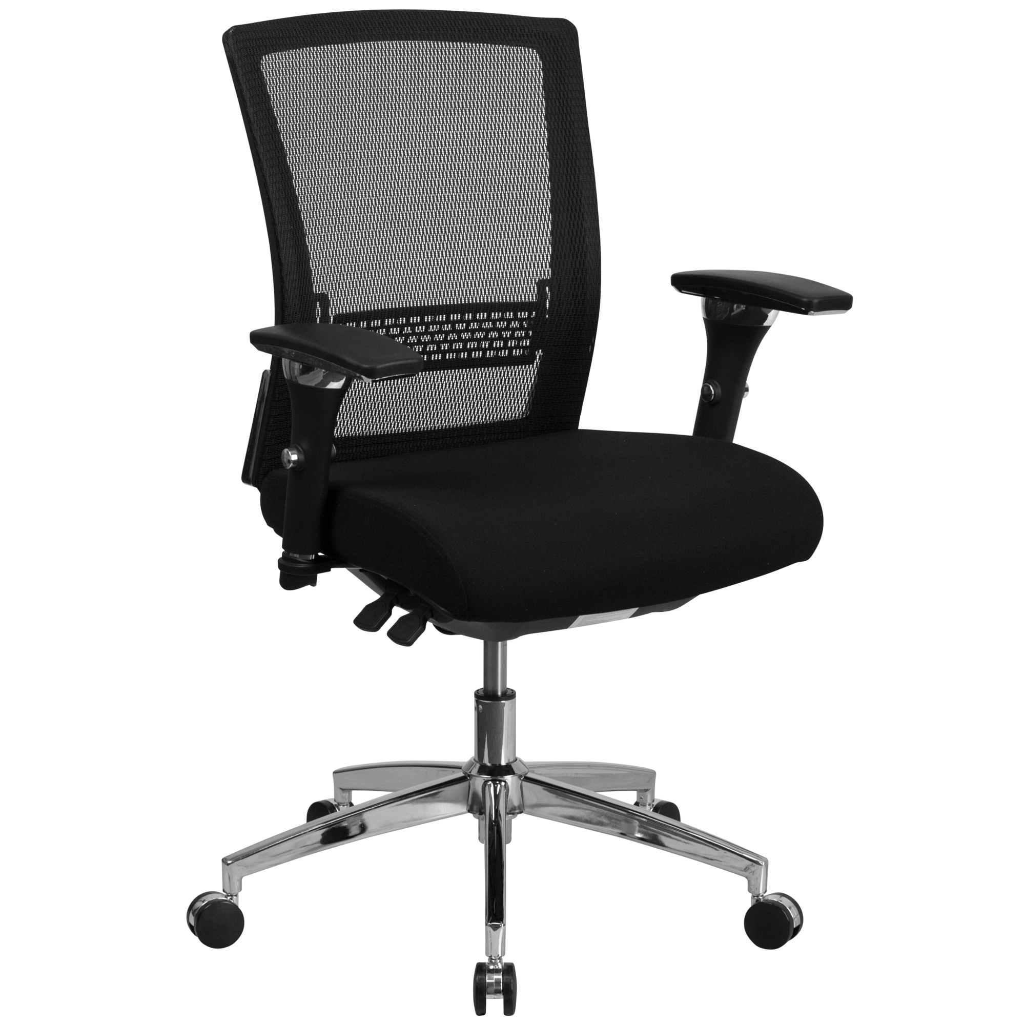 Flash Furniture, 24/7 300 lb. Rated Mid-Back Black Mesh Chair, Primary Color Black, Included (qty.) 1, Model GOWY858