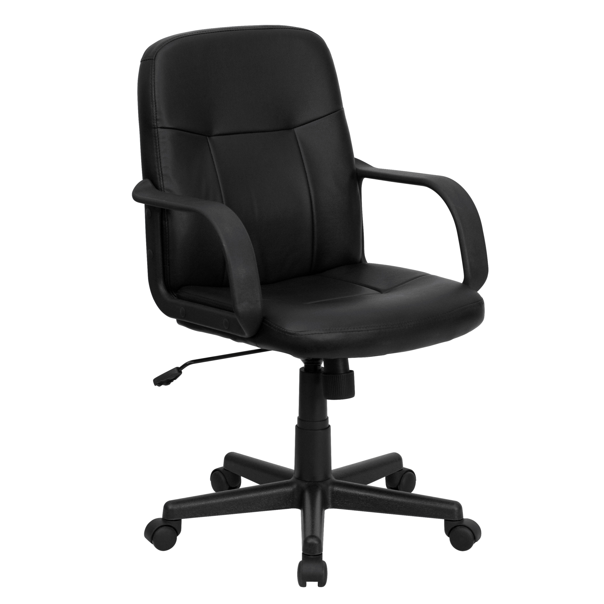 Flash Furniture, Mid-Back Black Glove Vinyl Swivel Office Chair, Primary Color Black, Included (qty.) 1, Model H8020