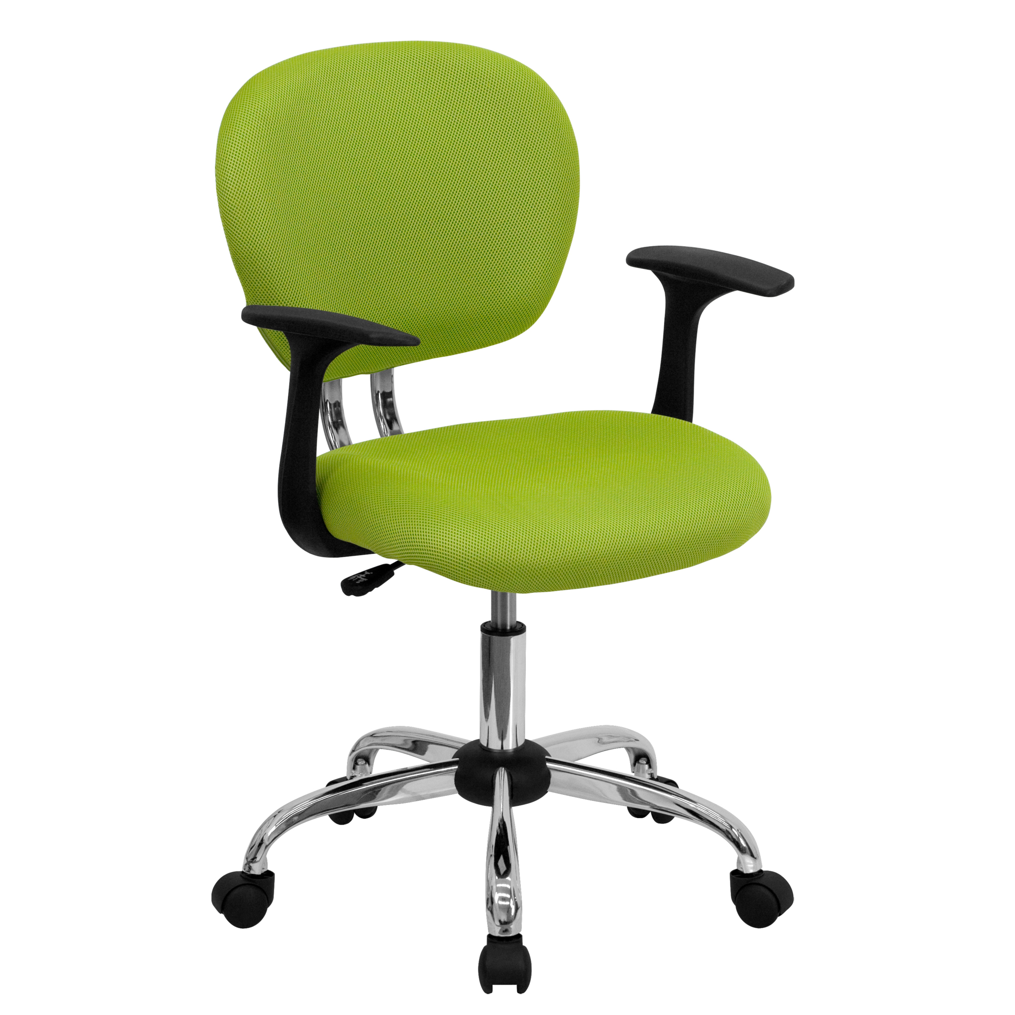 Flash Furniture, Mid-Back Apple Green Mesh Padded Office Chair, Primary Color Green, Included (qty.) 1, Model H2376FGNARMS