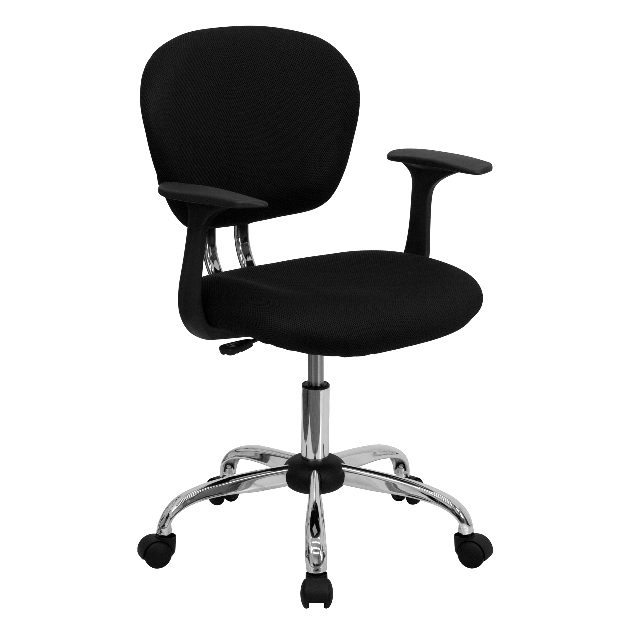 Flash Furniture, Mid-Back Black Mesh Padded Task Office Chair, Primary Color Black, Included (qty.) 1, Model H2376FBKARMS