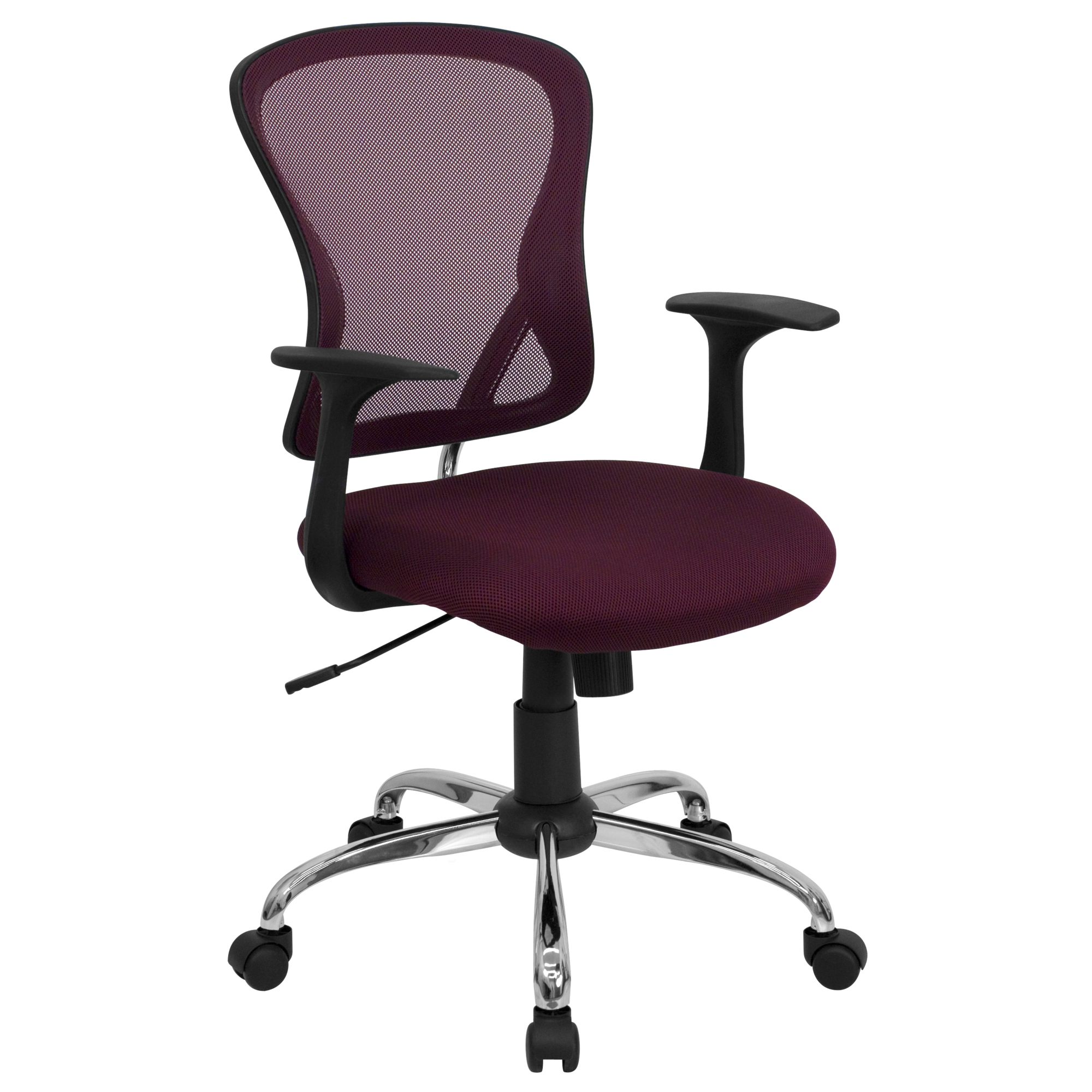 Flash Furniture, Mid-Back Burgundy Mesh Swivel Task Office Chair, Primary Color Burgundy, Included (qty.) 1, Model H8369FALLBY