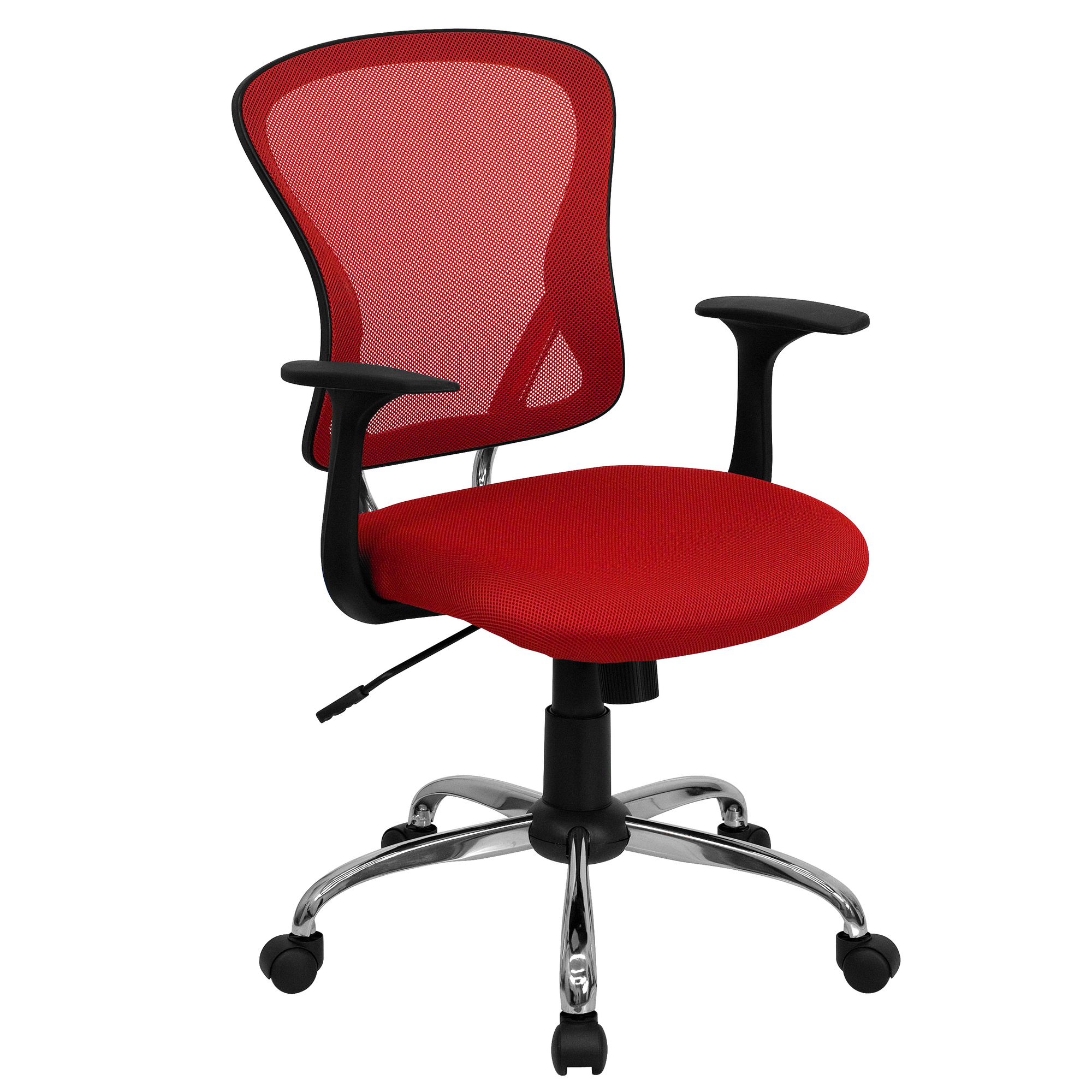 Mid-Back Red Mesh Swivel Task Office Chair, Primary Color Red, Included (qty.) 1, Model - Flash Furniture H8369FRED