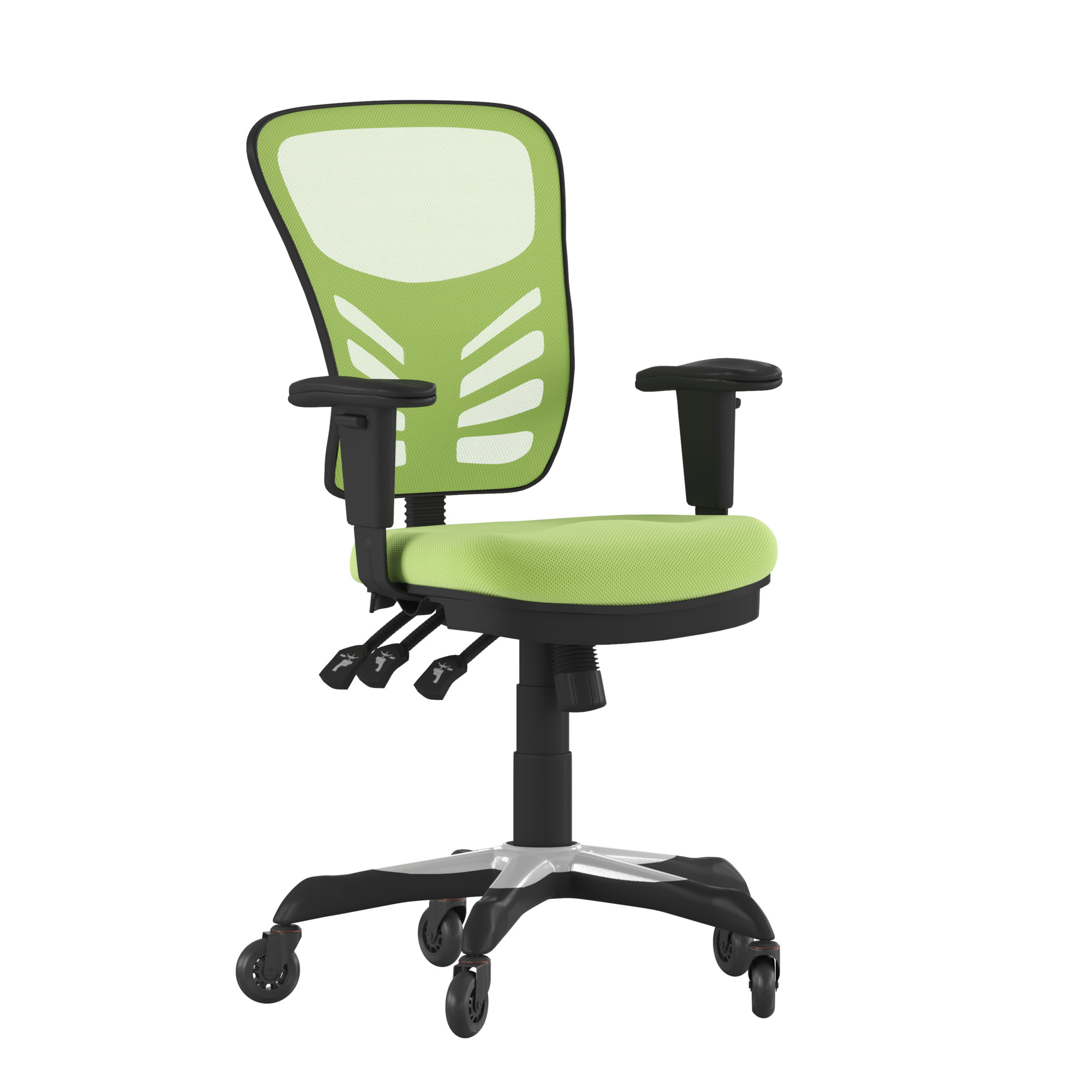 Flash Furniture, Gray Mesh Multifunction Chair - Roller Wheels, Primary Color Green, Included (qty.) 2, Model HL0001GNRLB