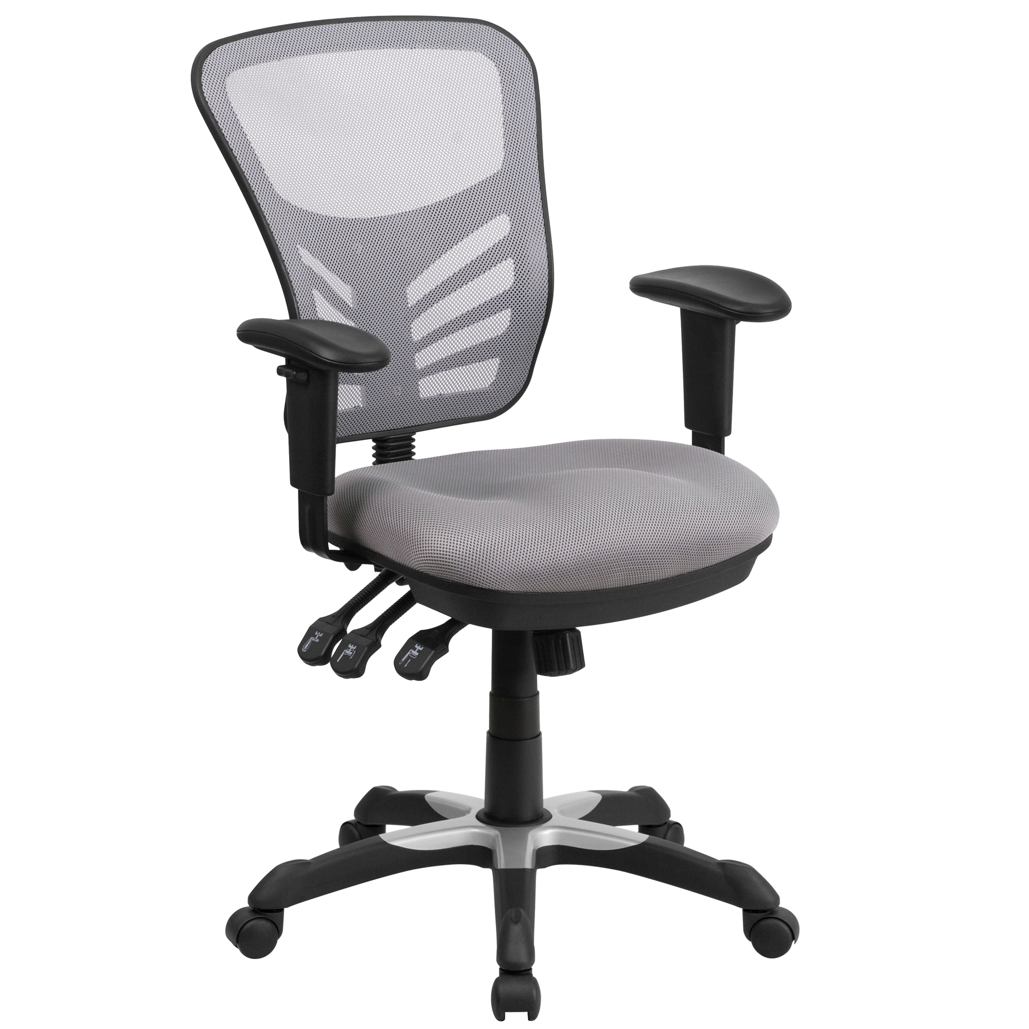 Mid-Back Gray Mesh Multifunction Office Chair, Primary Color Gray, Included (qty.) 1, Model - Flash Furniture HL0001GY