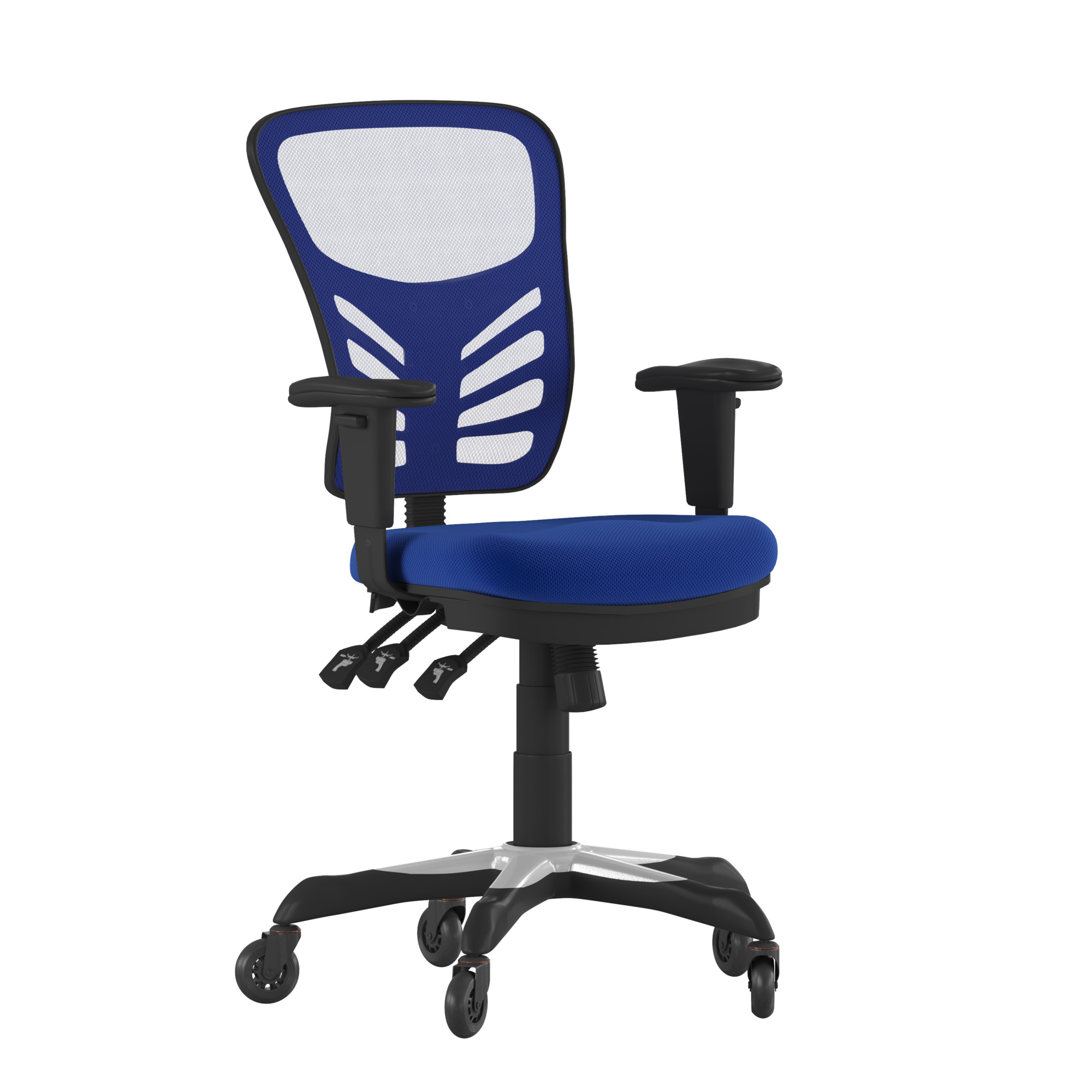 Flash Furniture, Blue Mesh Multifunction Chair - Roller Wheels, Primary Color Blue, Included (qty.) 2, Model HL0001BLRLB