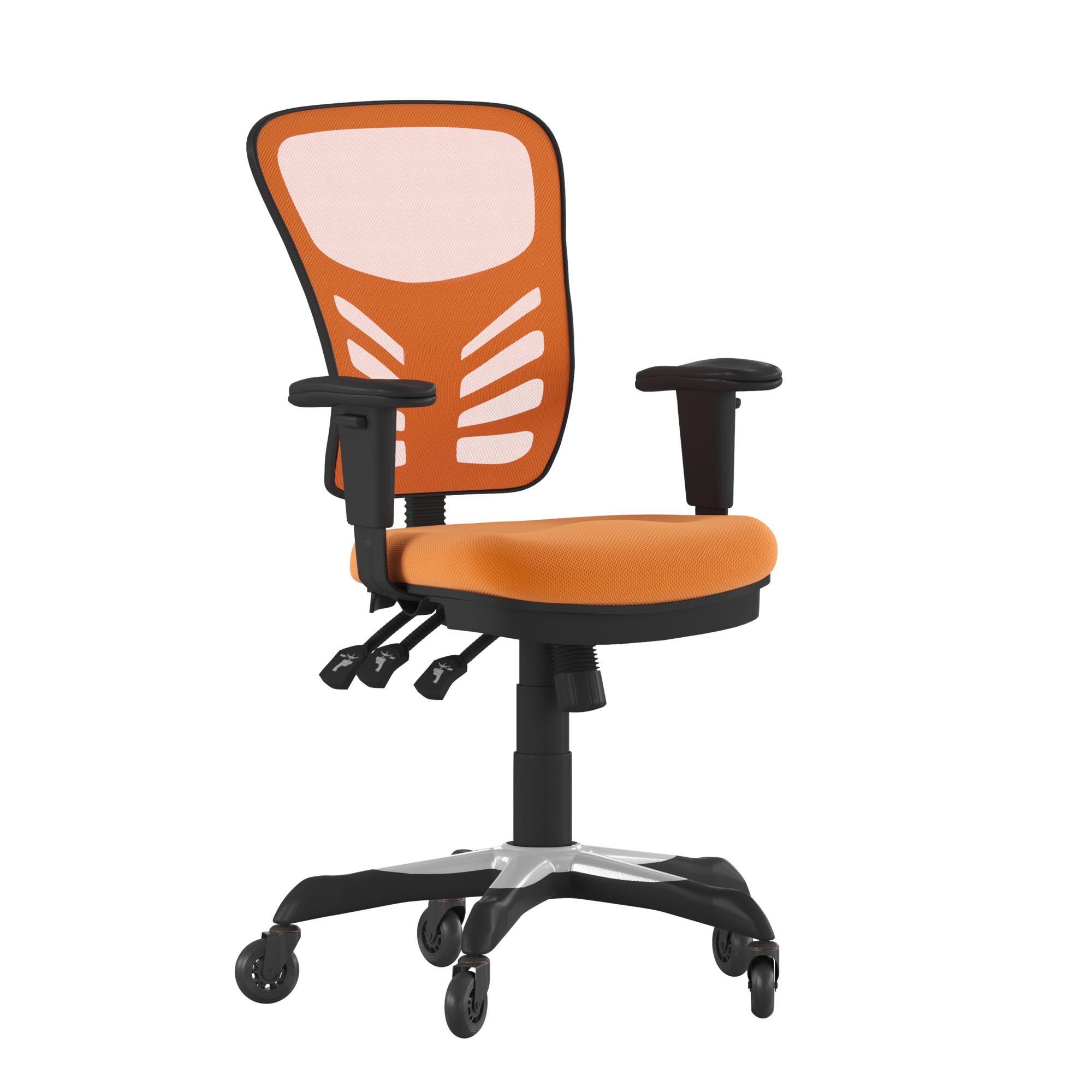 Flash Furniture, Orange Mesh Multifunction Chair - Roller Wheels, Primary Color Orange, Included (qty.) 2, Model HL0001ORRLB