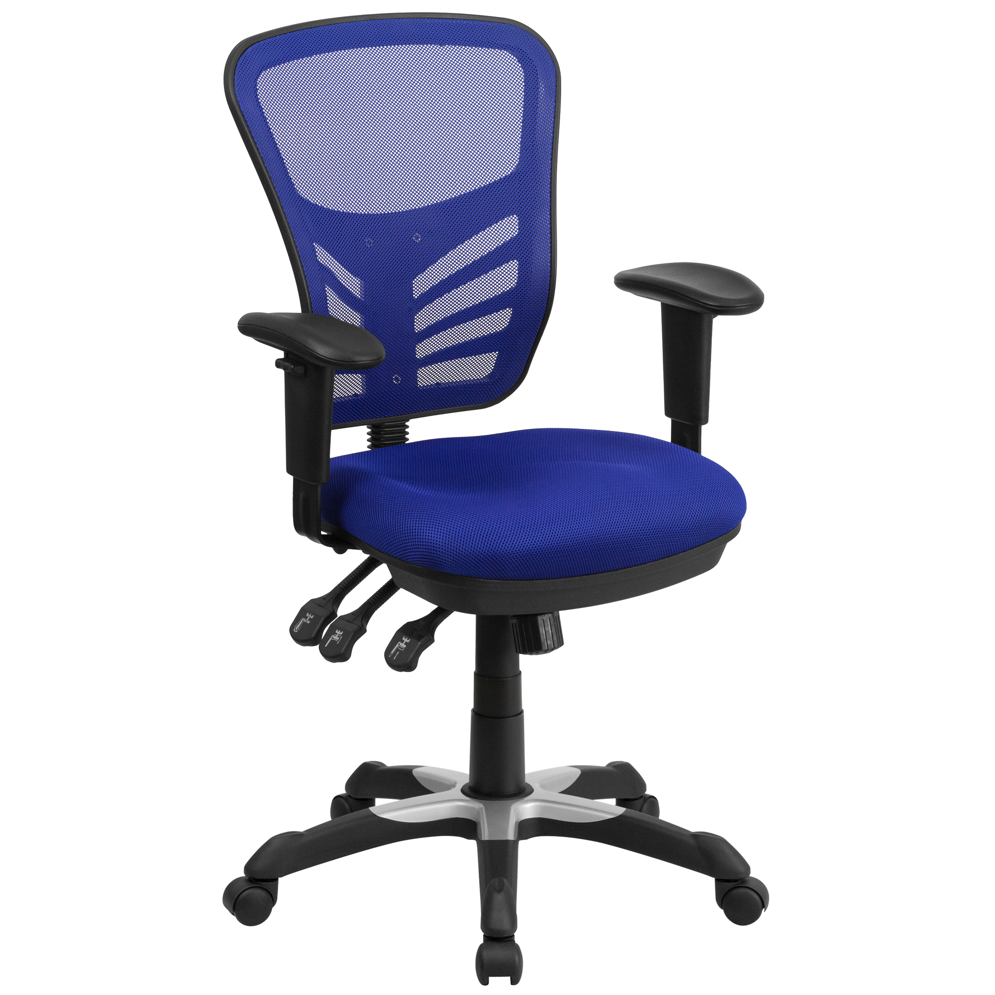 Mid-Back Blue Mesh Multifunction Office Chair, Primary Color Blue, Included (qty.) 1, Model - Flash Furniture HL0001BL